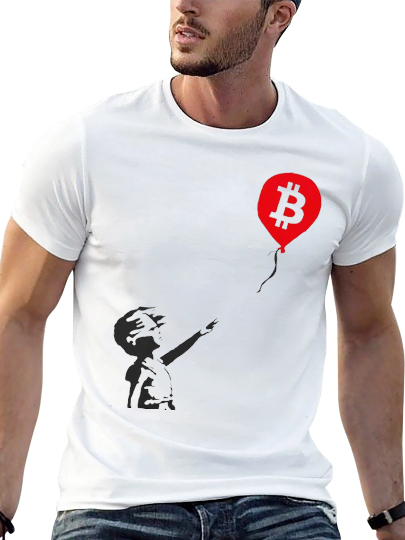 Black Bitcoin Balloon Graphic Tee - Crypto T-Shirt view 13
