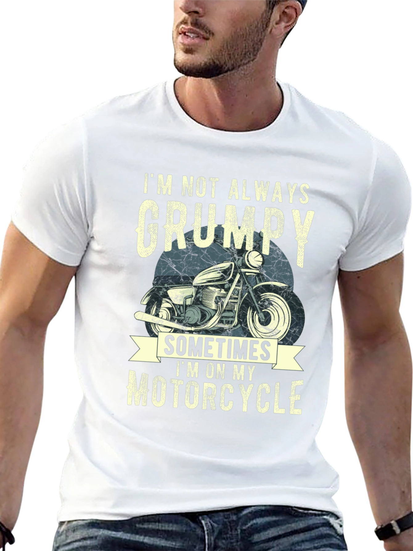 Black Grumpy Motorcycle T-Shirt - Funny Biker Tee view 13