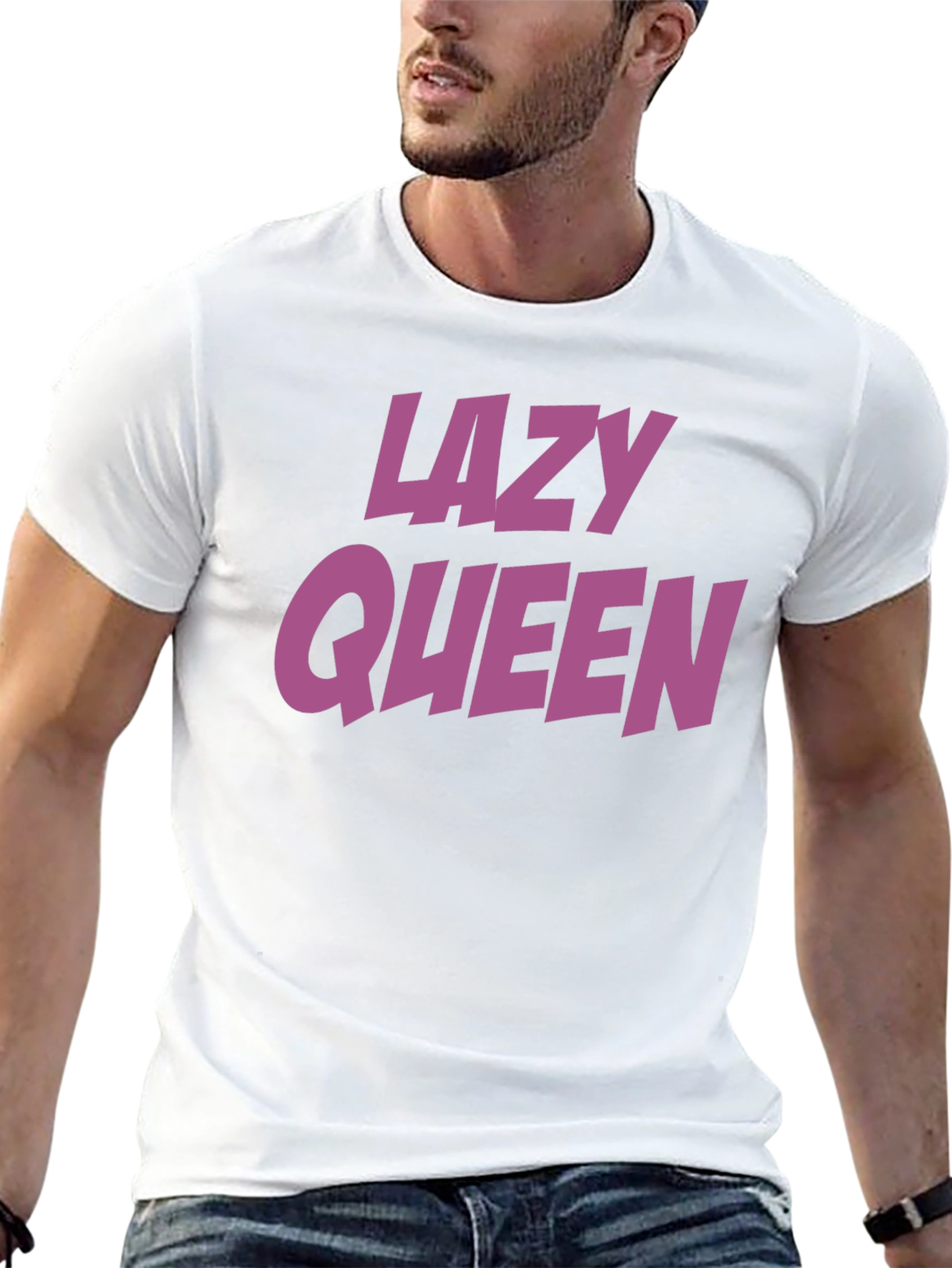 Black Lazy Queen Graphic T-Shirt - Casual Cotton Tee view 13