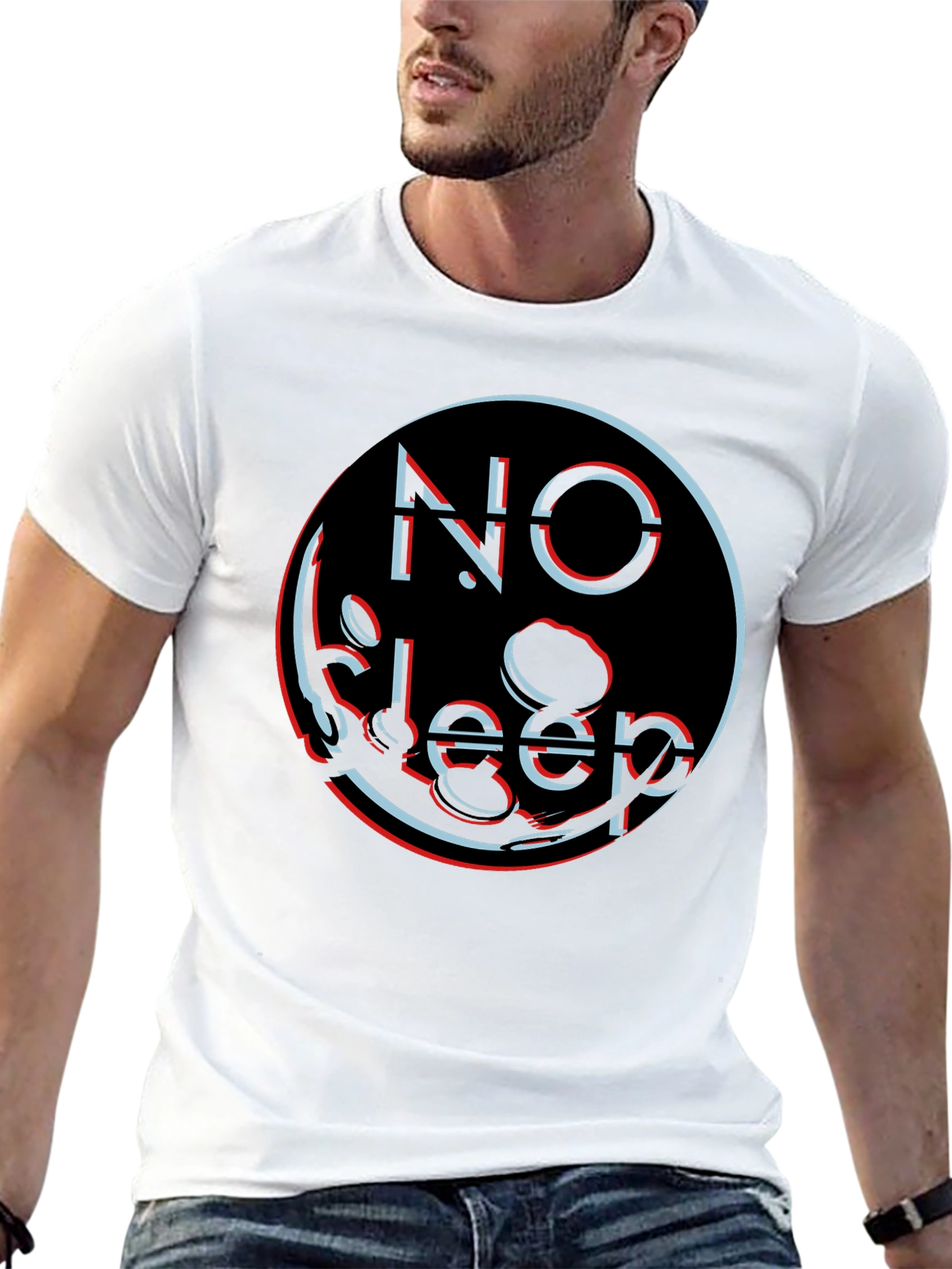 Black No Sleep Graphic Tee - Black Cotton Blend Shirt view 13