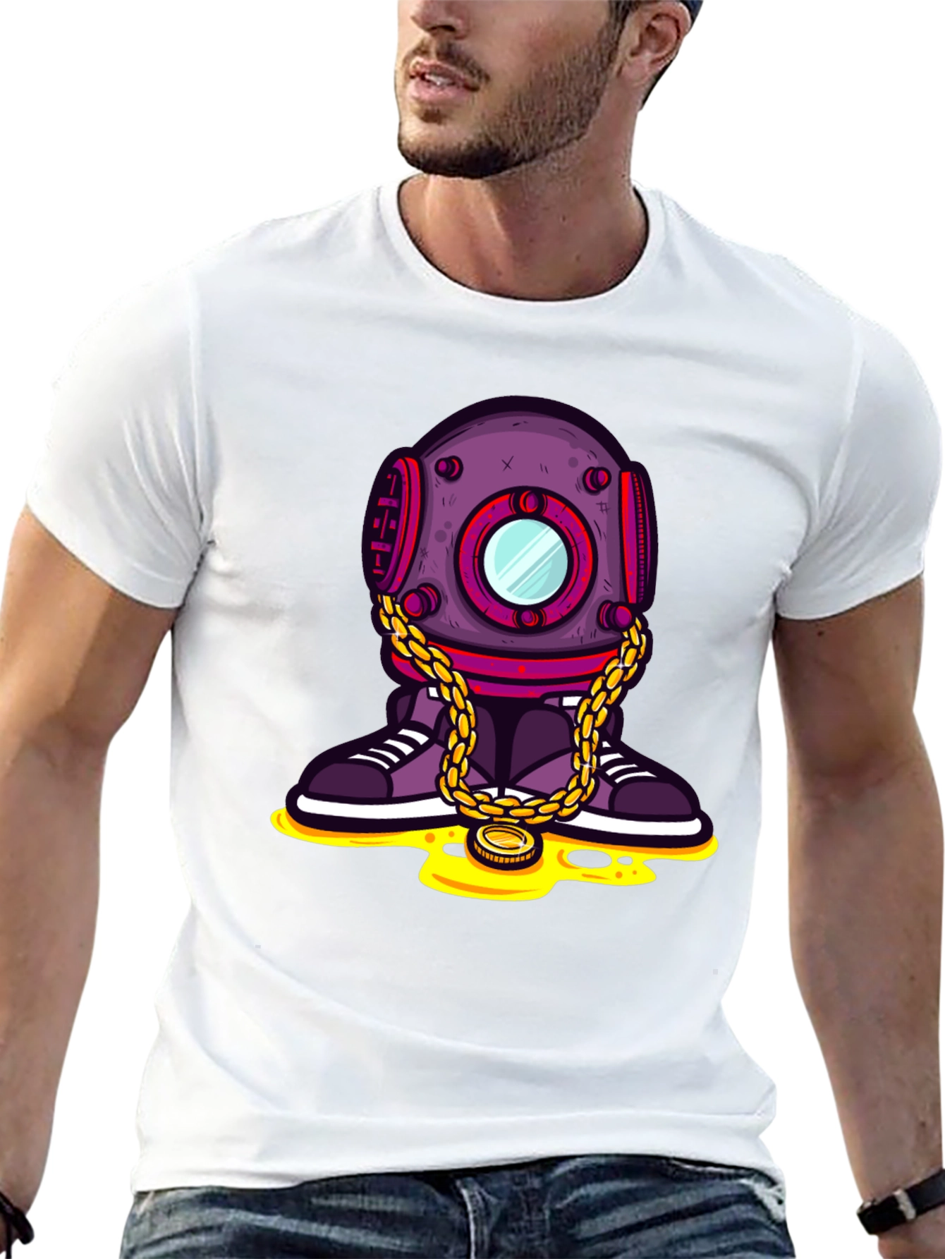 Black Funky Diver Graphic T-Shirt - Black view 13