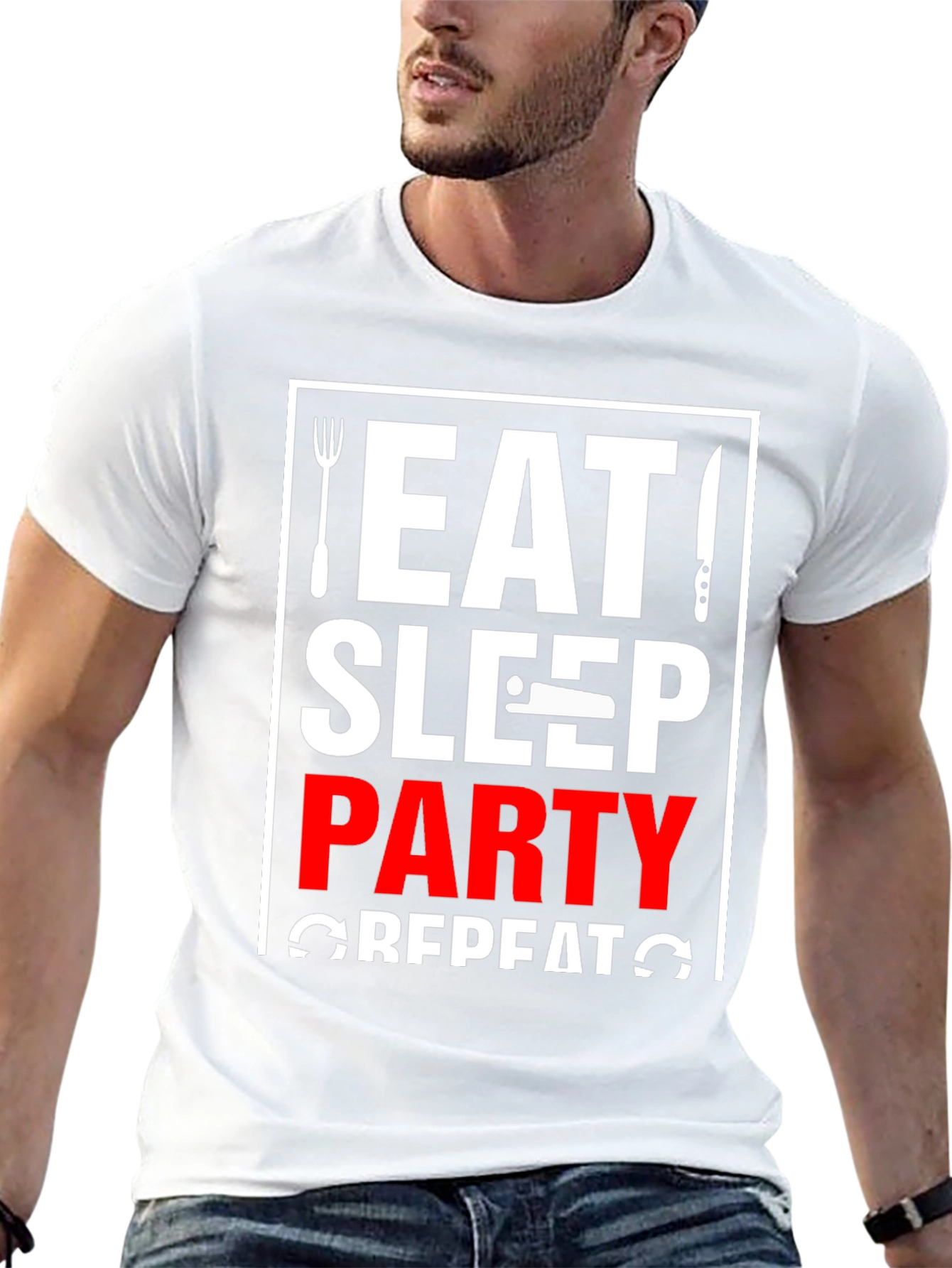 Eat Sleep Party Repeat T-Shirt - Black - 13