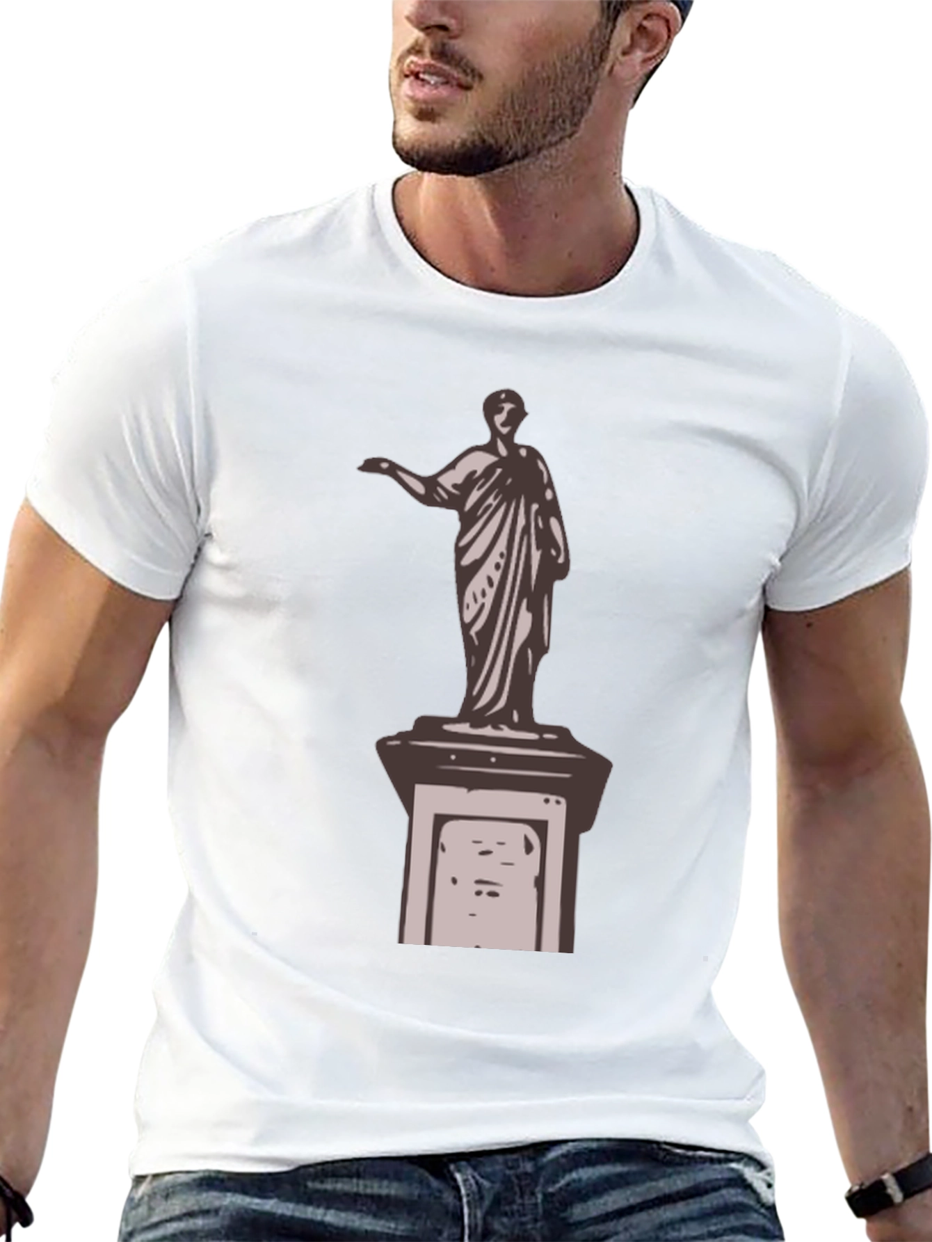Black Statue Graphic T-Shirt - Cool Design view 13