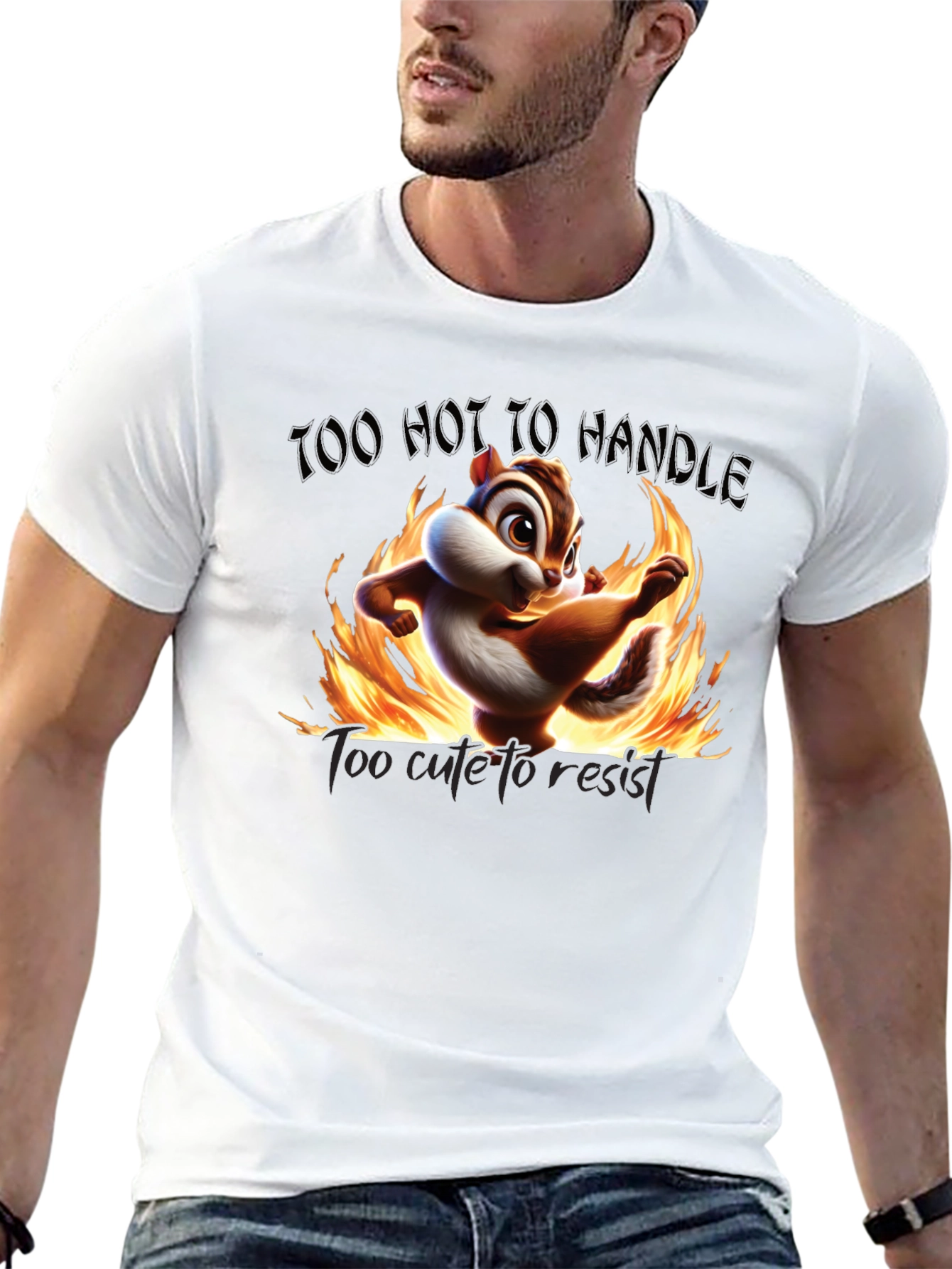 Black Too Hot To Handle Chipmunk Graphic Tee view 13