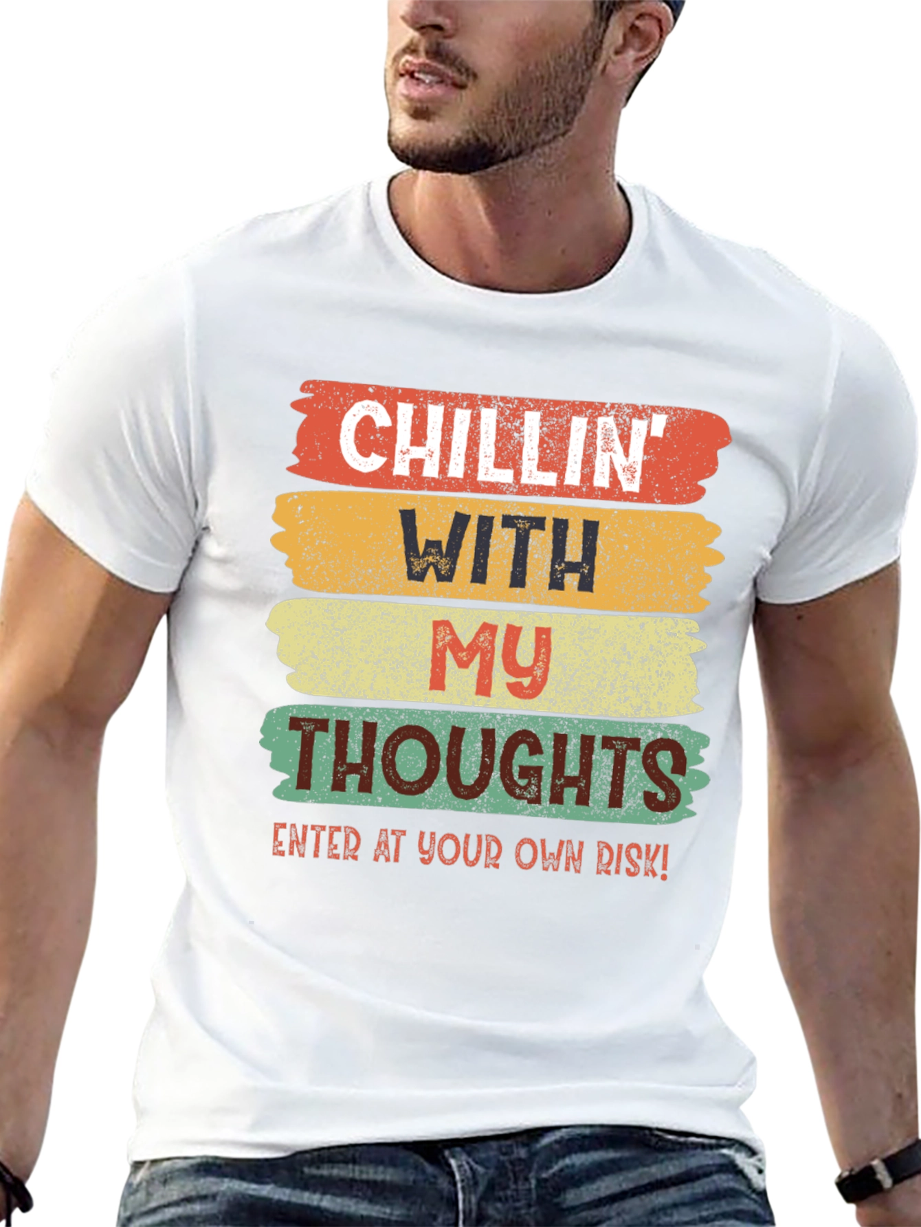 Black Chillin' With My Thoughts Graphic Tee view 13