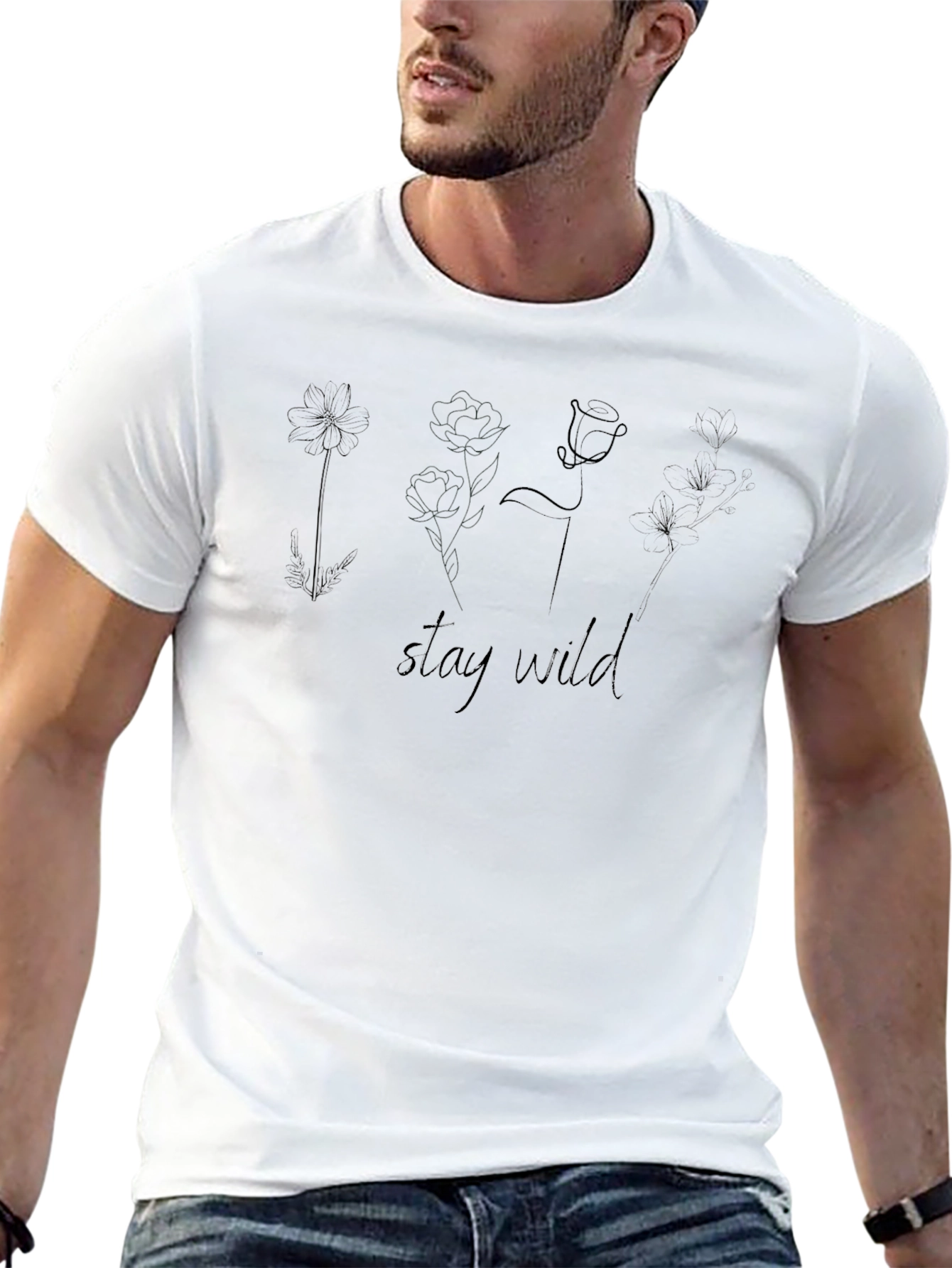 Black Stay Wild Graphic T-Shirt view 13