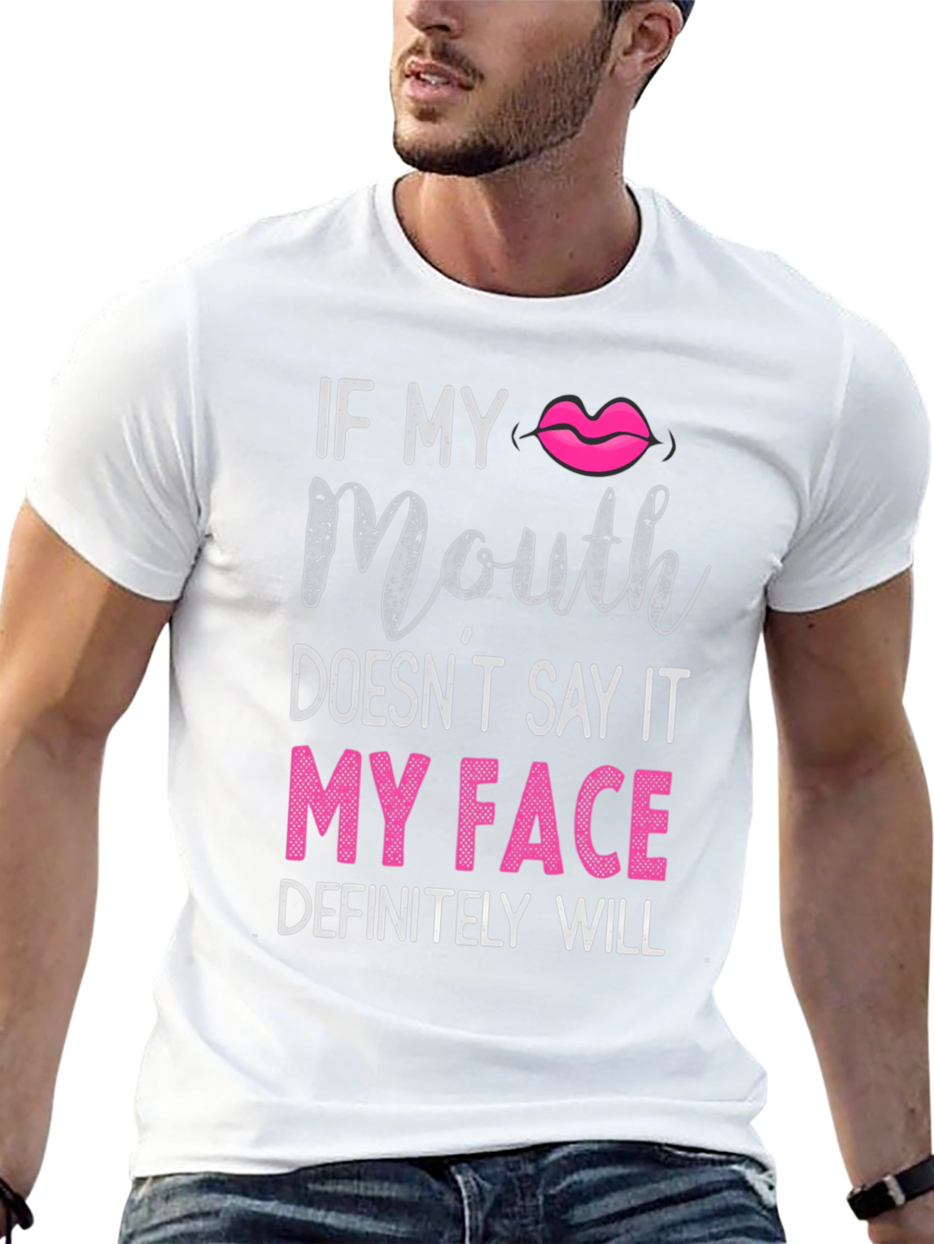 Black Funny Graphic Tee - "If My Mouth Doesn't Say It..." view 13