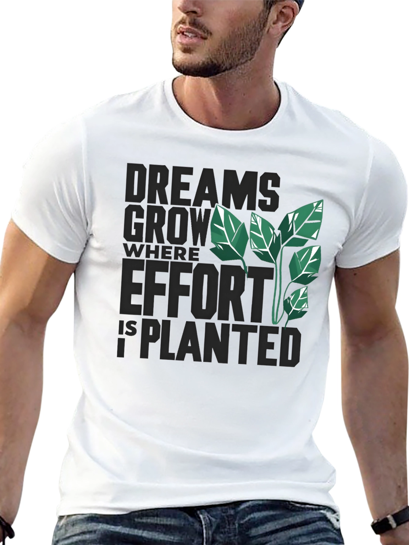Black Dreams Grow Where Effort is Planted T-Shirt view 13