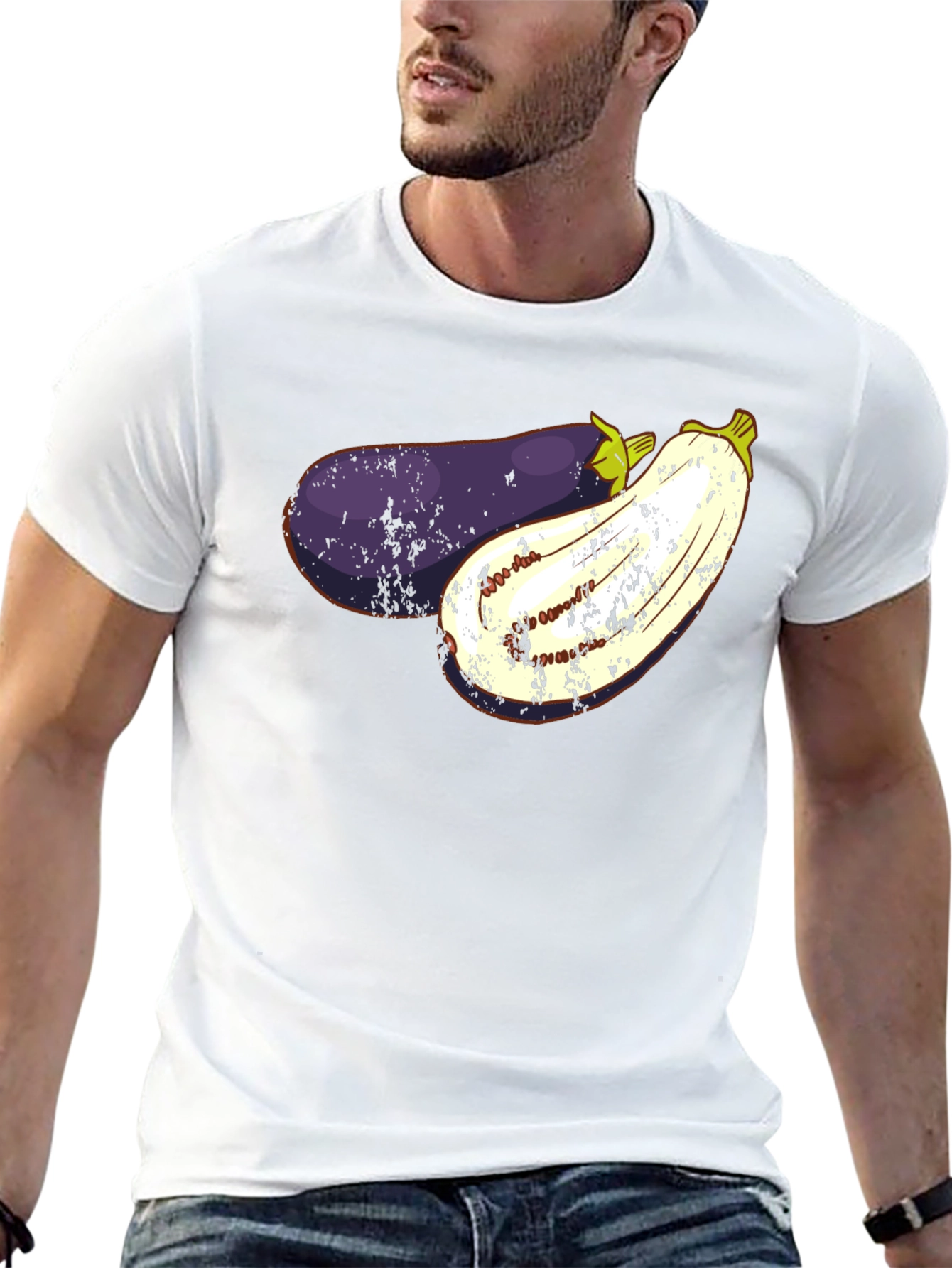 Black Eggplant Graphic T-Shirt - Unisex Casual Tee view 13