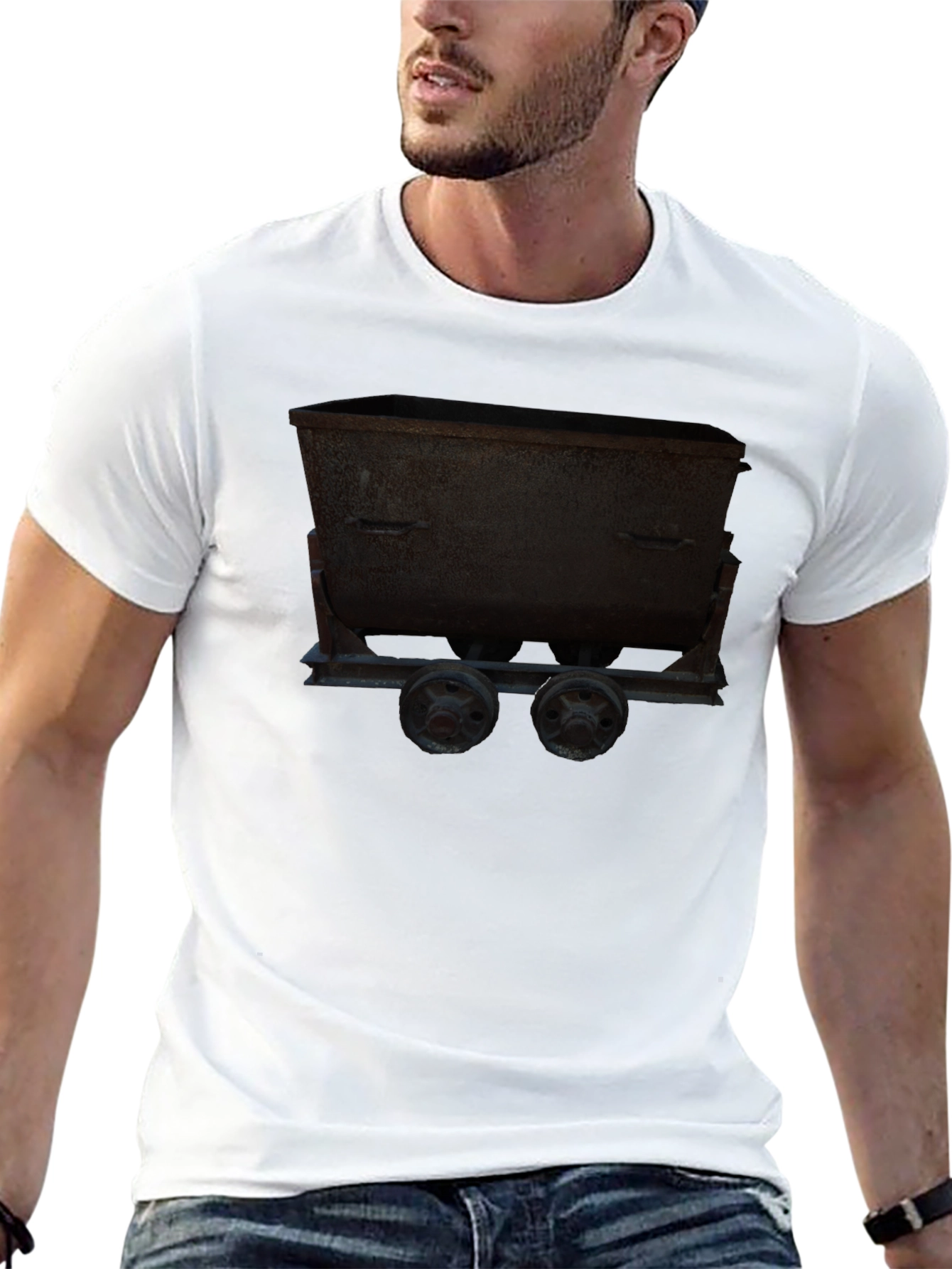 Black Mining Cart Graphic Tee - Dark view 13