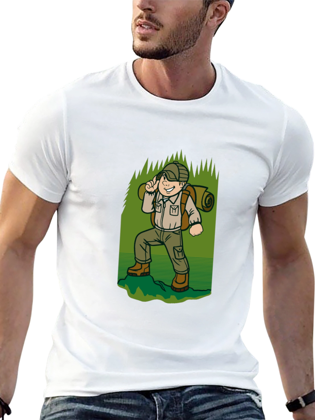 Black Hiking Adventure T-Shirt - Black Cotton Tee view 13