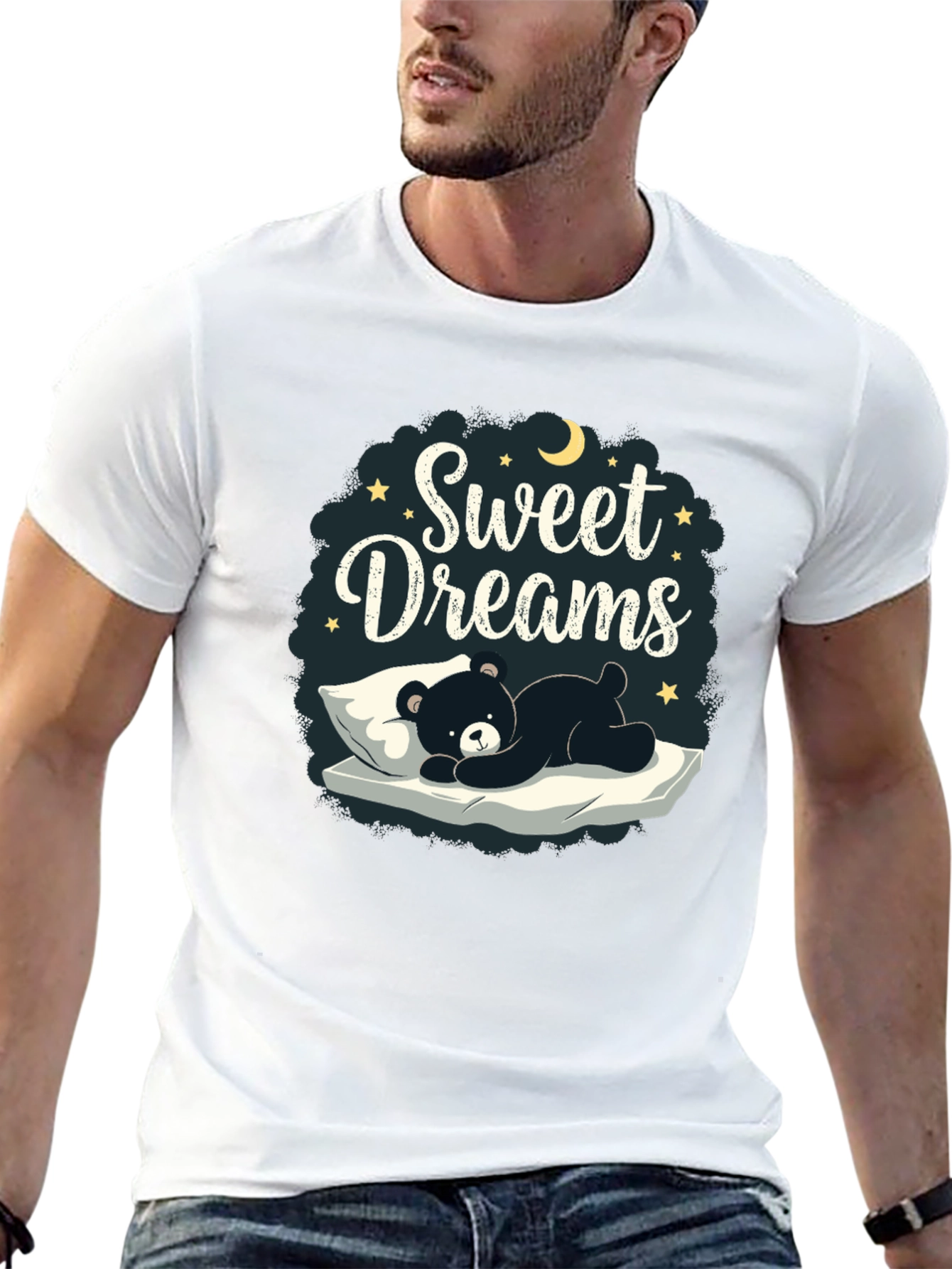 Black Sweet Dreams Bear Graphic T-Shirt view 13
