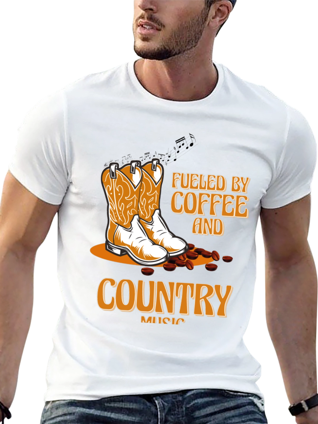 Fueled by Coffee & Country Music Graphic Tee - 13