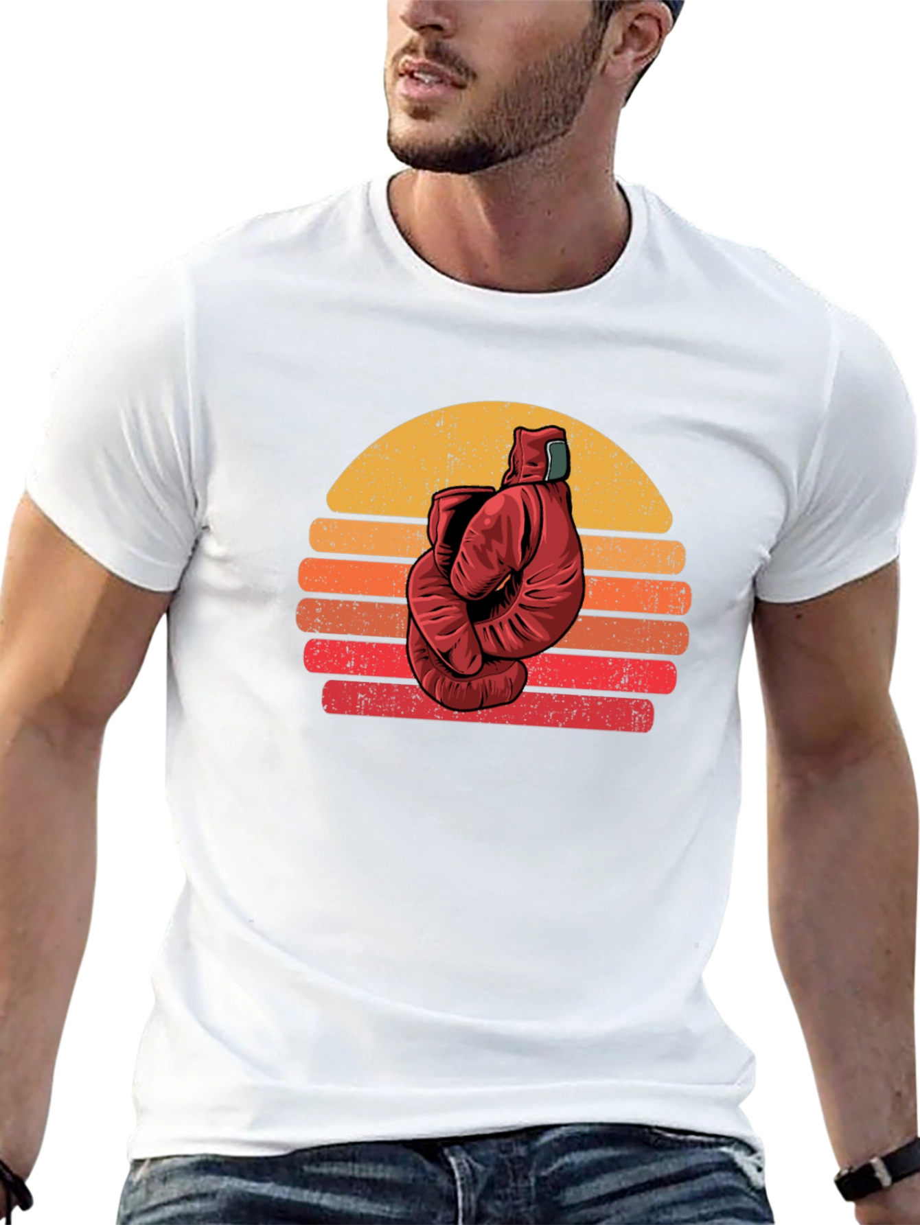 Black Retro Boxing Glove Graphic Tee view 13