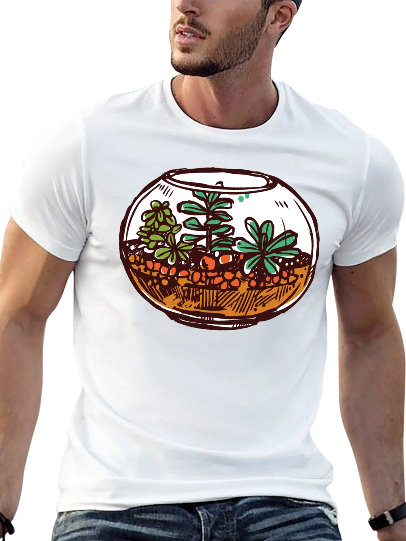 Black Terrarium Graphic Tee - Unique Plant Lover Shirt view 13