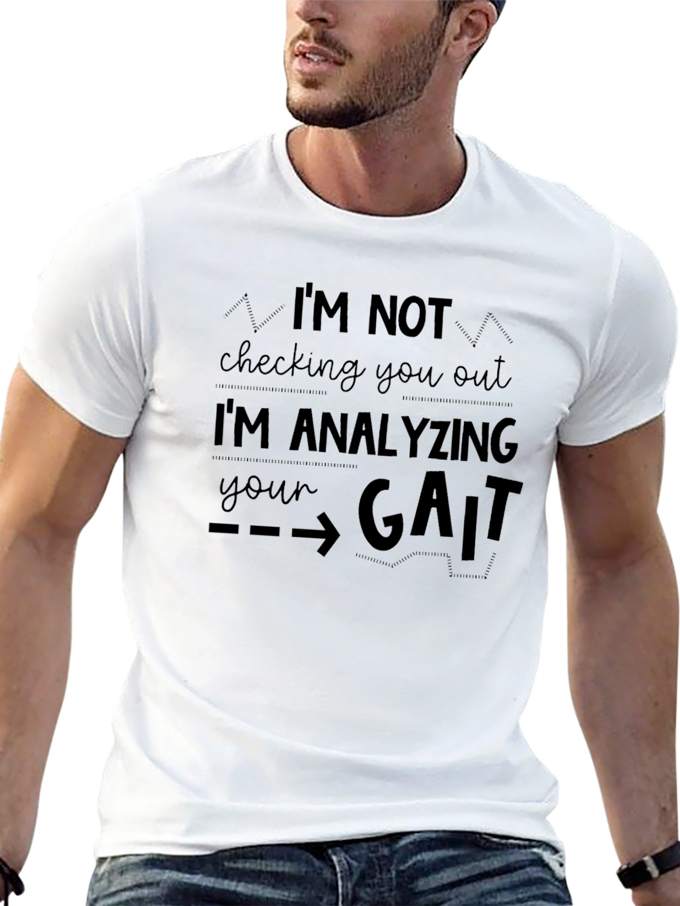 Black Analyzing Your Gait Funny Novelty Tee view 13