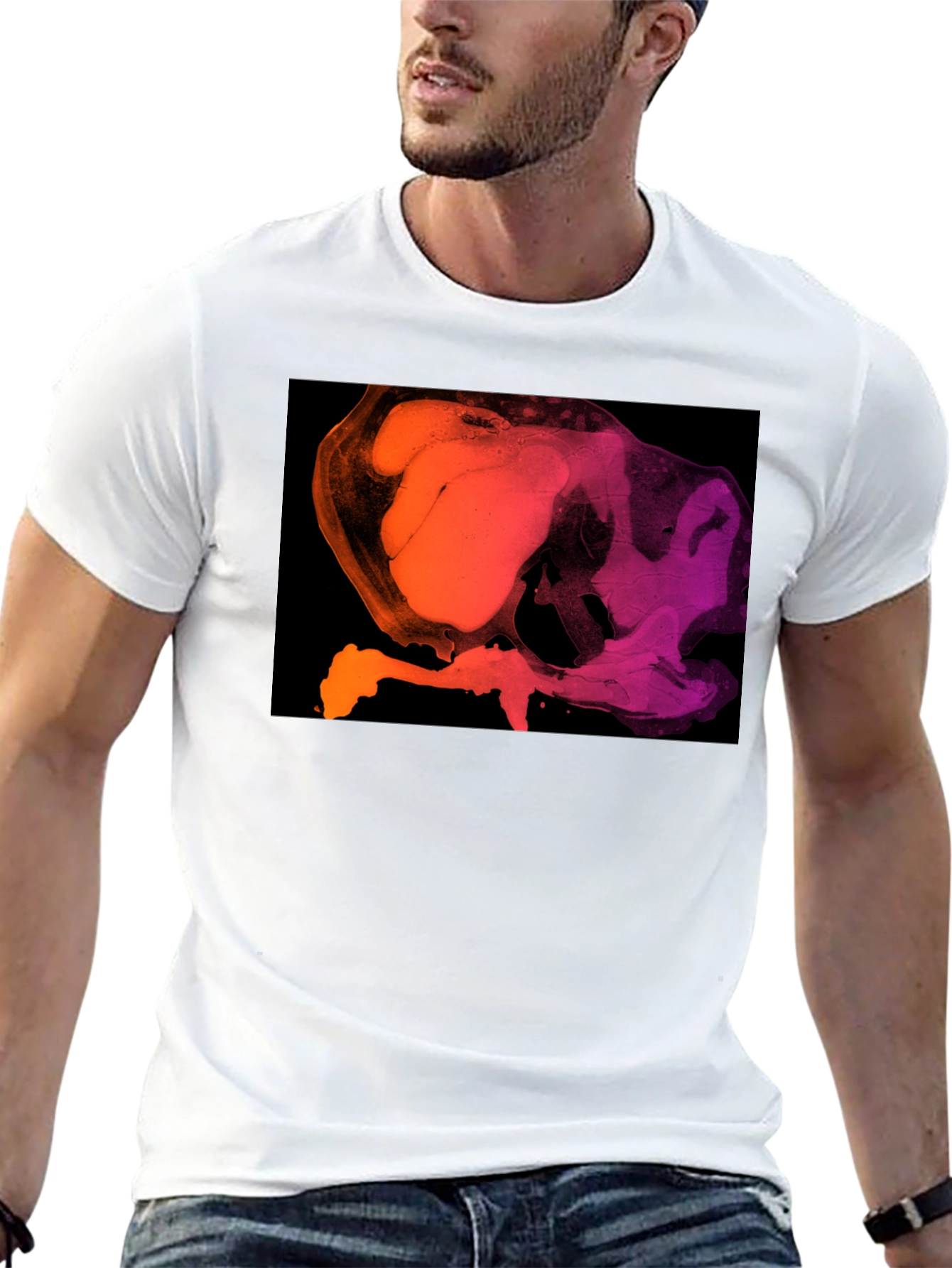 Black Abstract Gradient T-Shirt - Modern Art Tee view 13