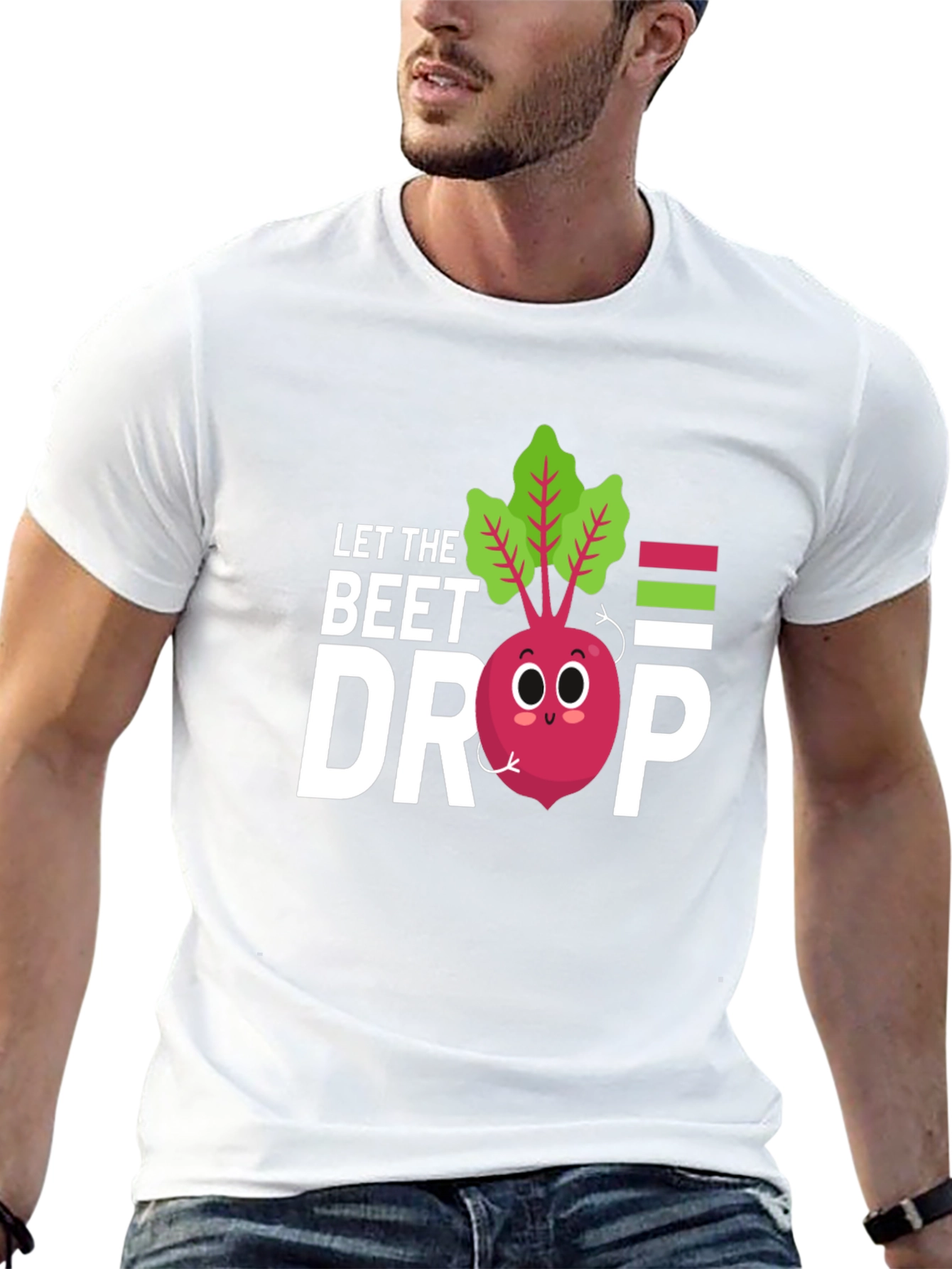 Black Let the Beet Drop Graphic Tee - Cute Vegetable Pun T-Shirt view 13