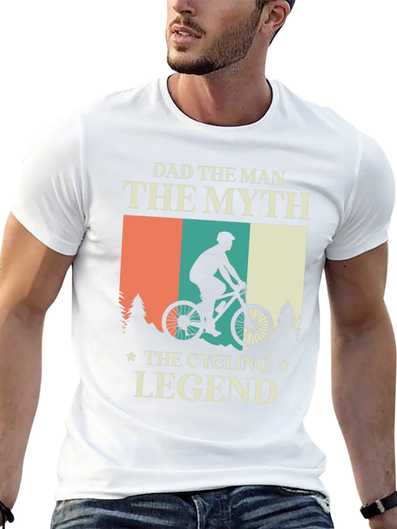 Black Dad The Man, Cycling Legend T-Shirt view 13