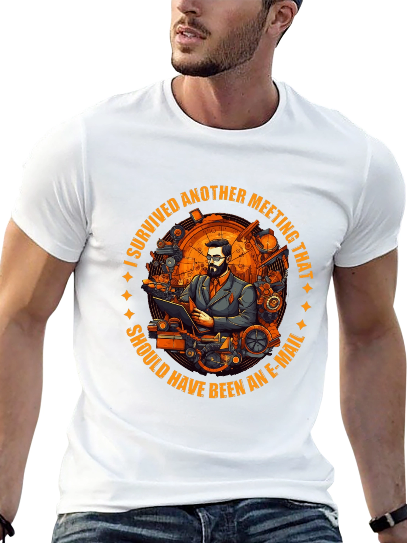 Black Funny 'Meeting' T-Shirt view 13