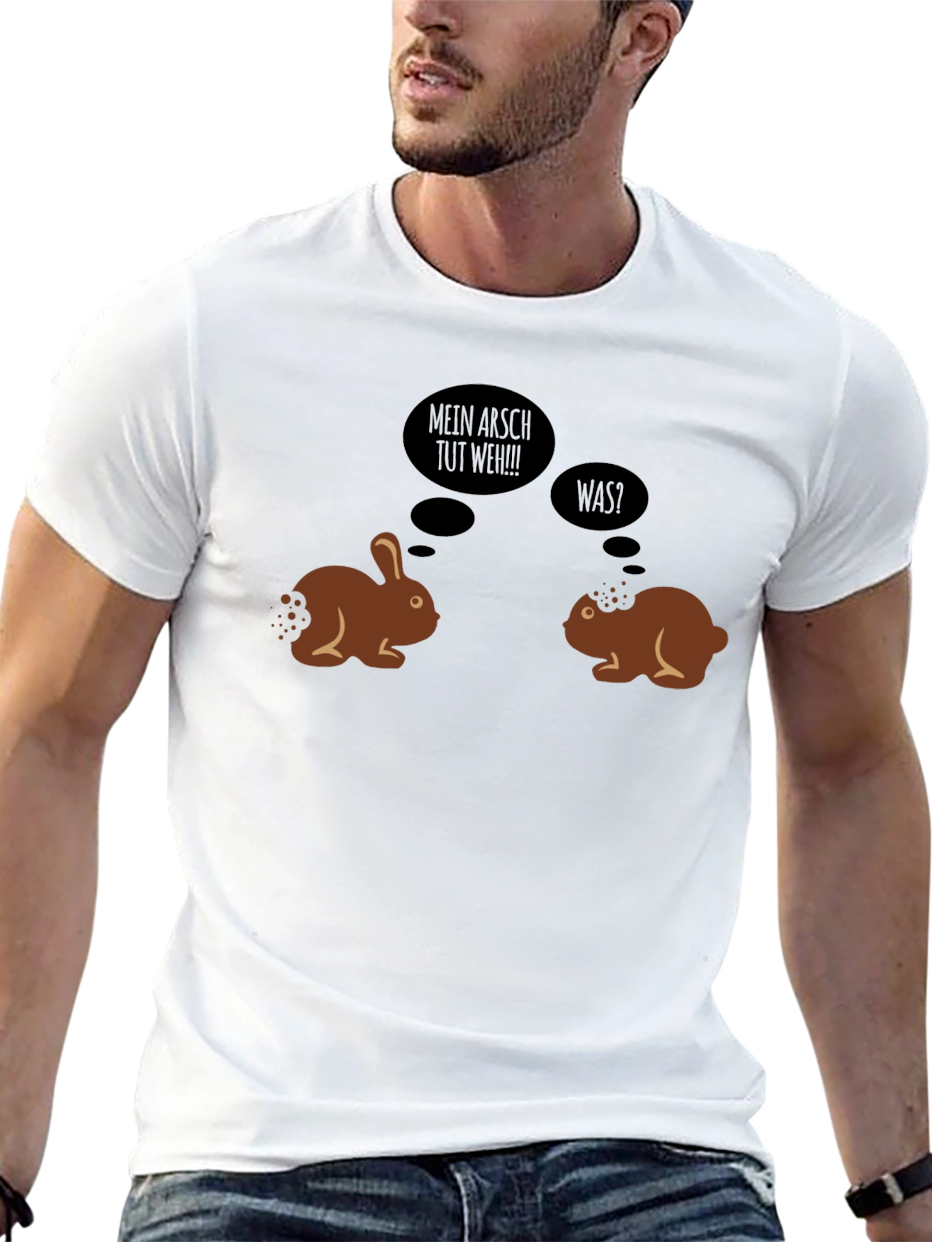 Black Humorous Easter Bunny T-Shirt view 13