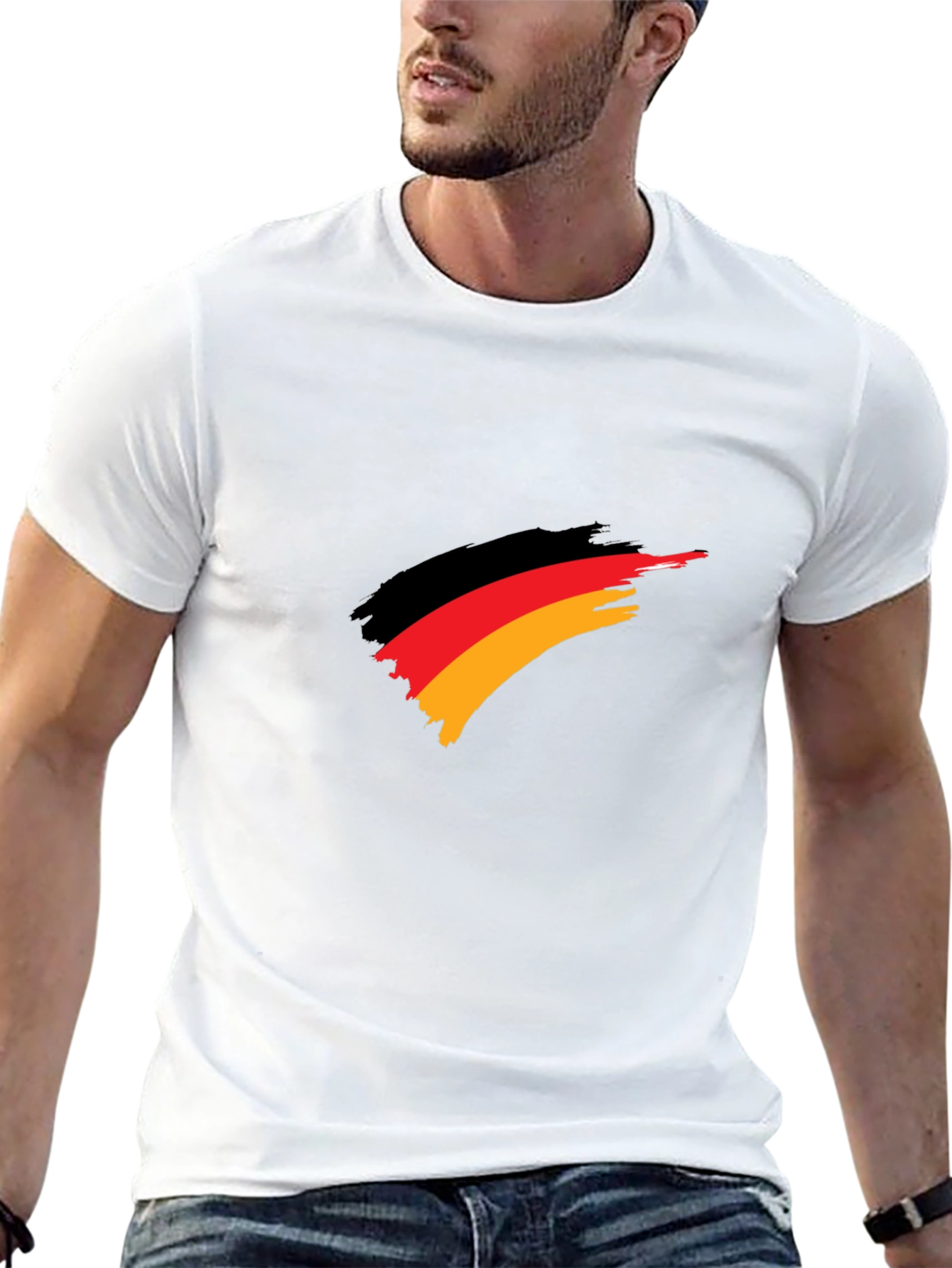 Black Germany Flag Brush Stroke T-Shirt view 13