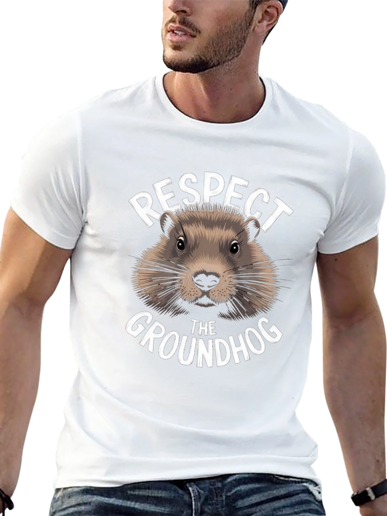 Black Respect the Groundhog Graphic T-Shirt view 13