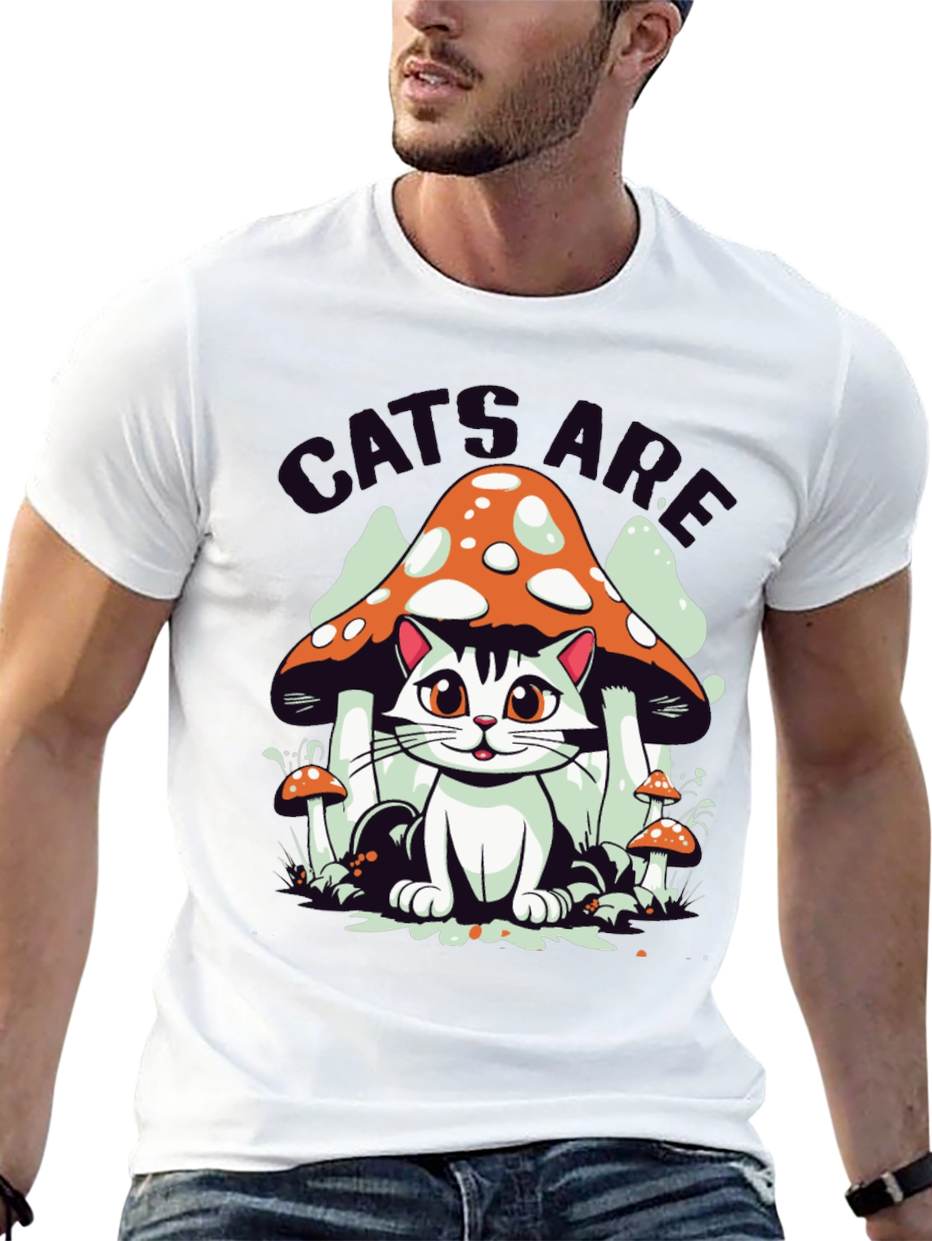Black Cats Are Magical Mushroom T-Shirt view 13