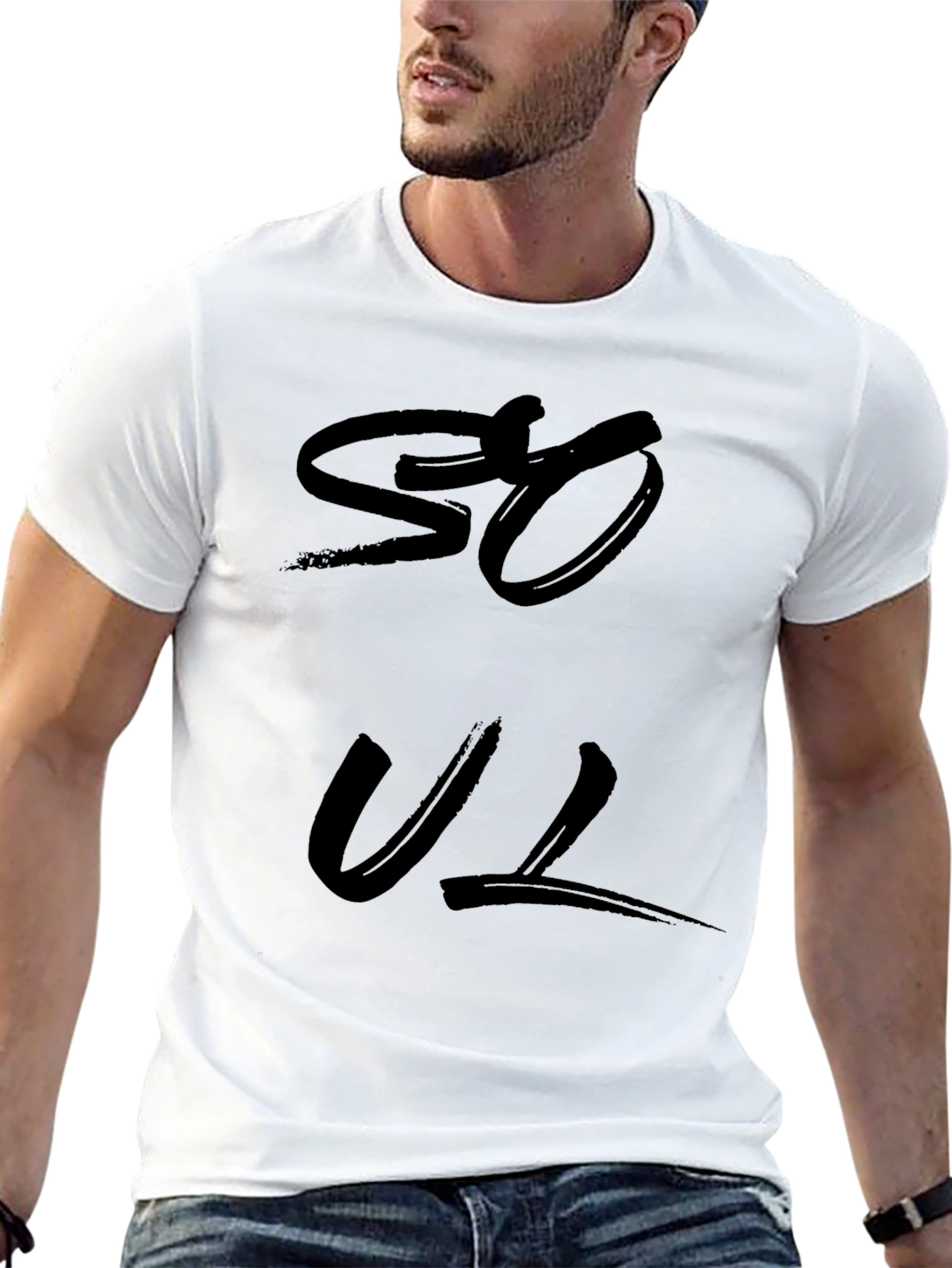 Black Soul Graphic Print T-Shirt - Black view 13