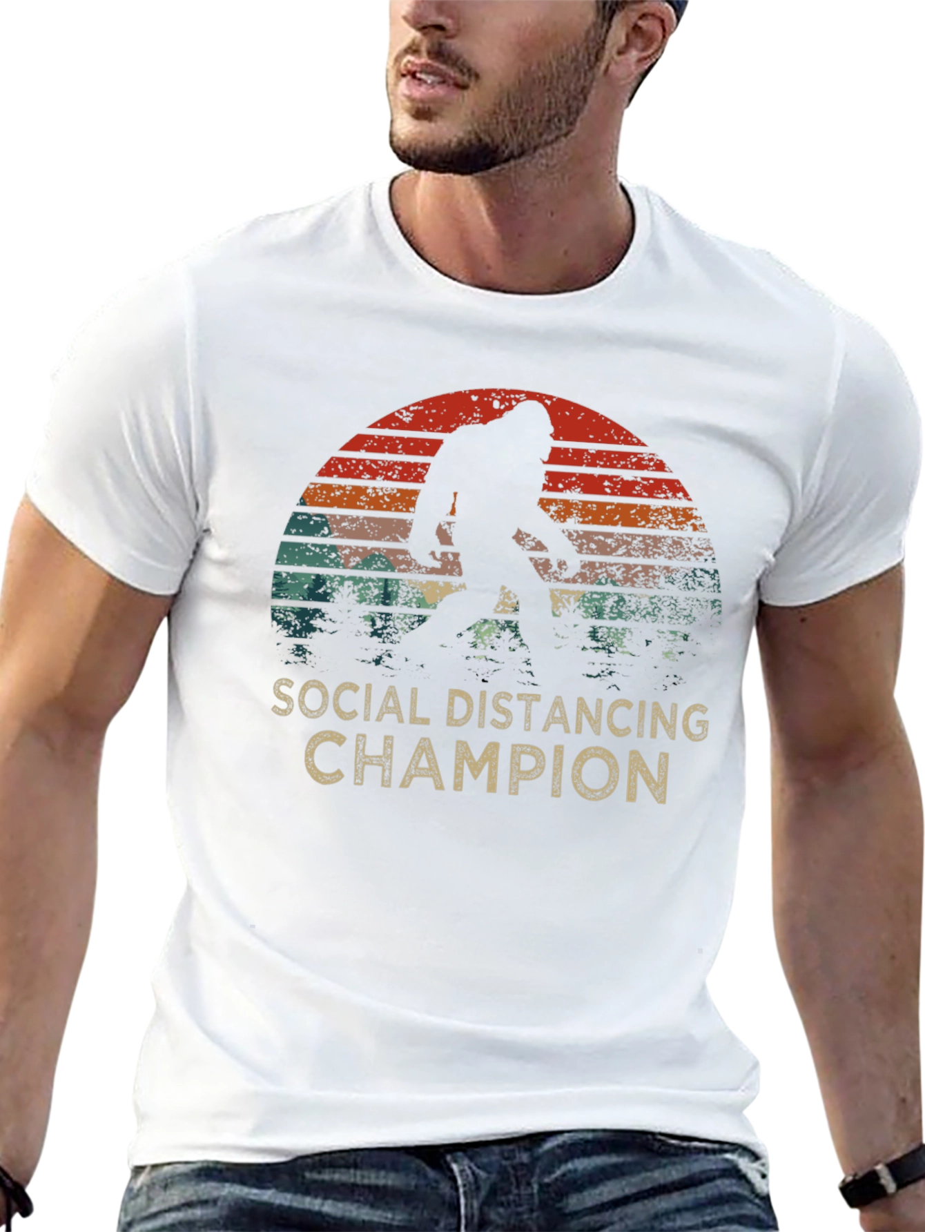Black Social Distancing Champion Bigfoot T-Shirt view 13