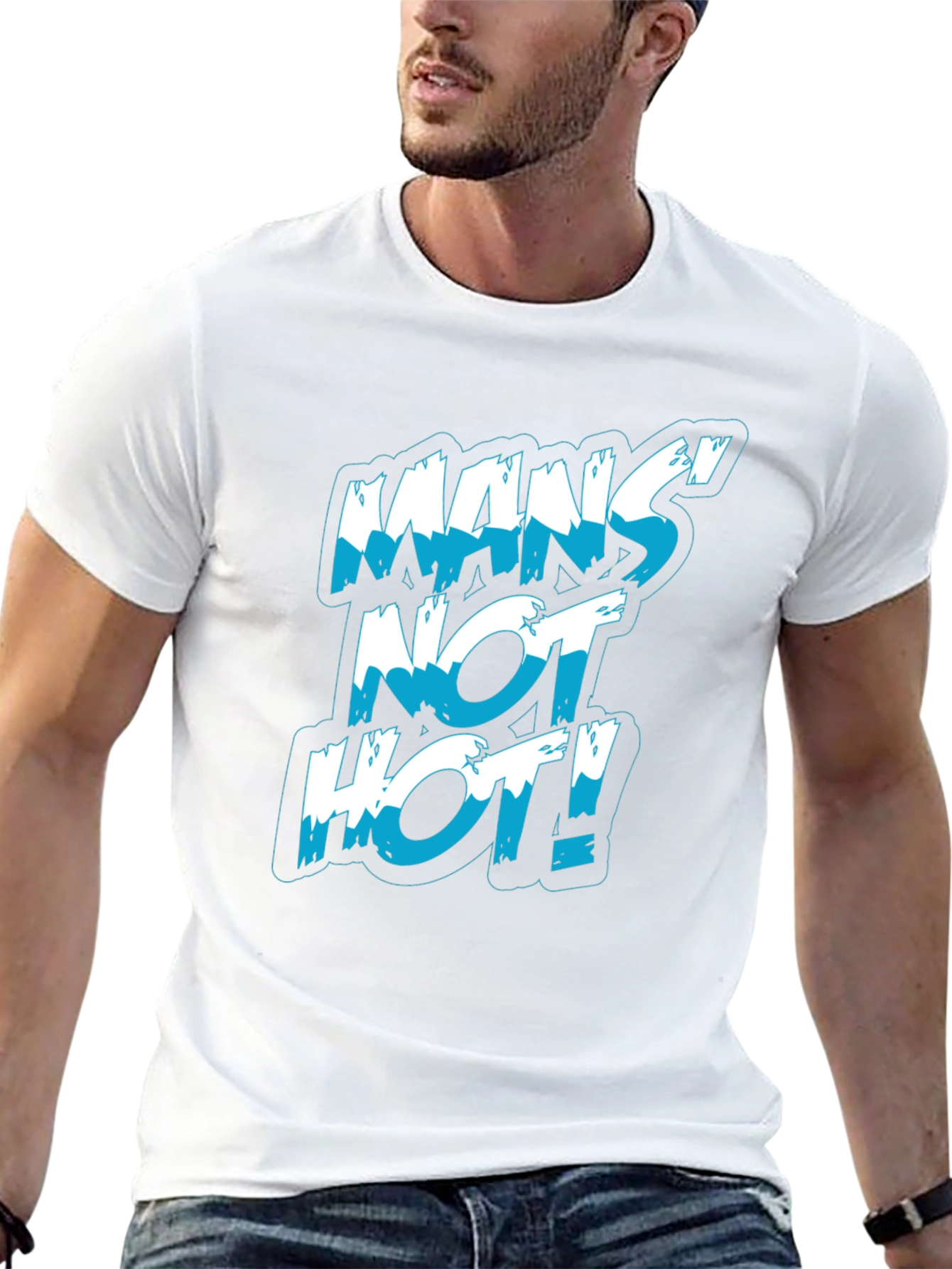 Black Mans Not Hot! Graphic Print Black T-Shirt view 13