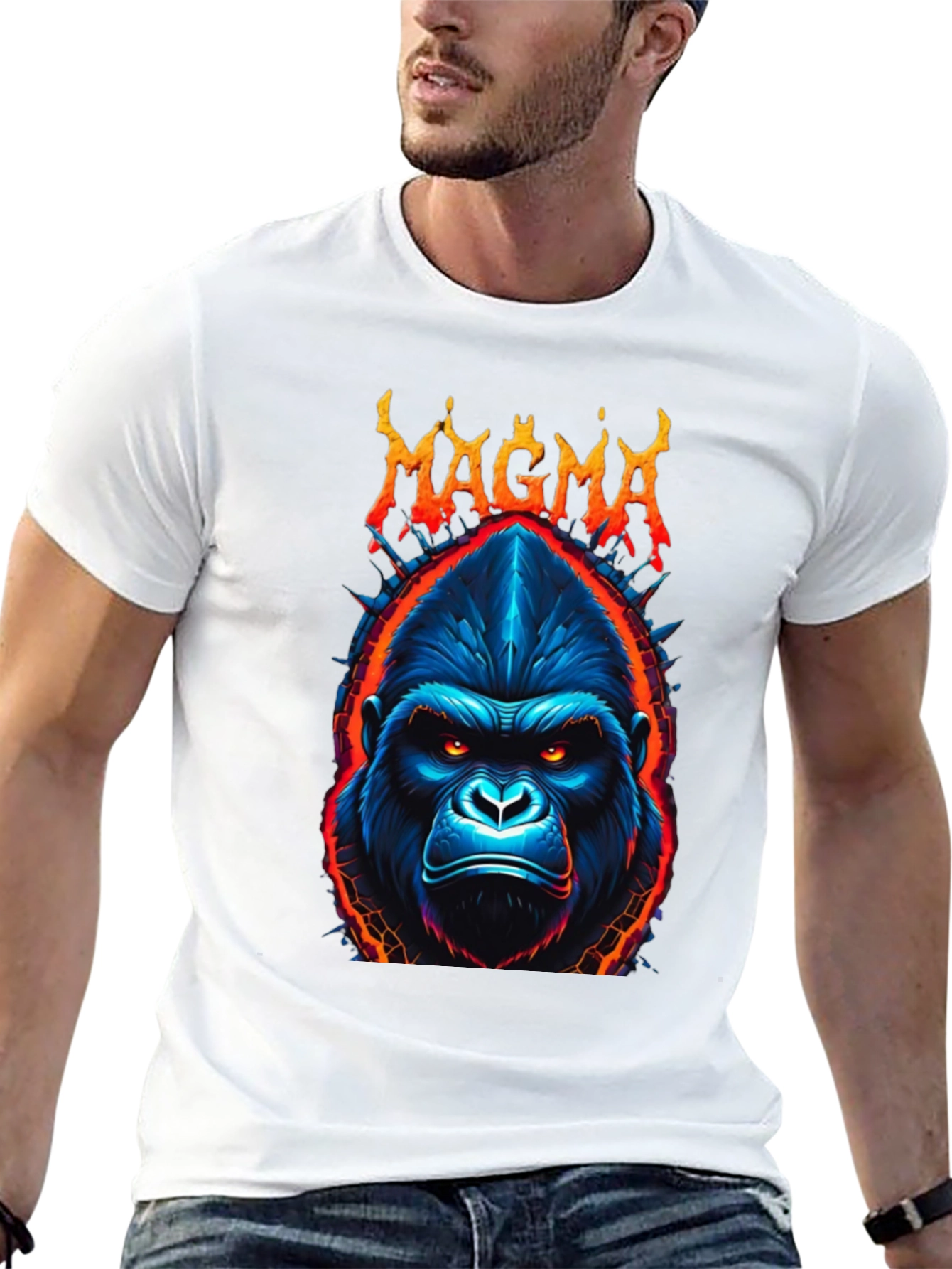 Black Magma Gorilla Graphic Tee - Bold Black T-Shirt view 13