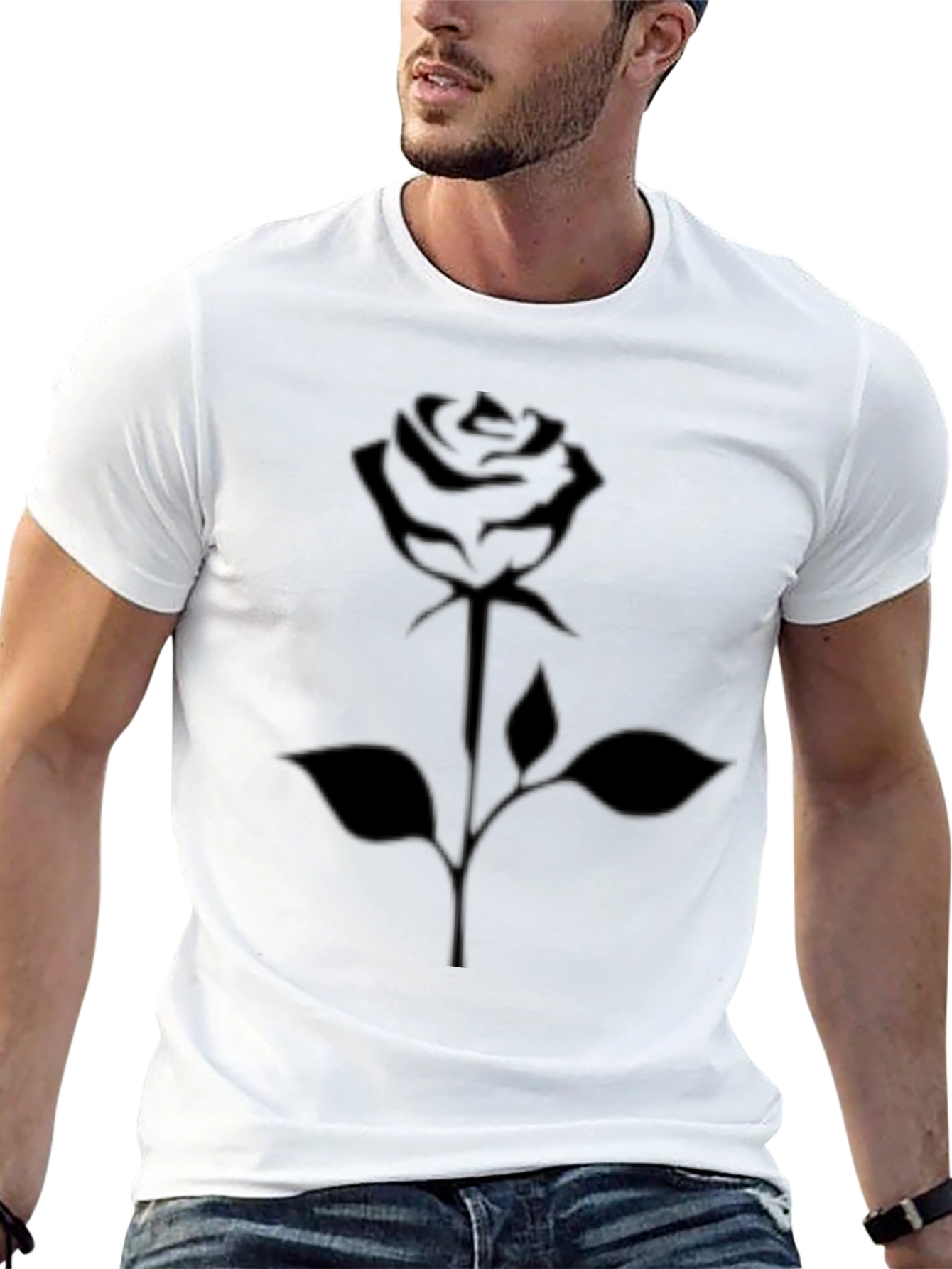 Black Black Rose Graphic Tee - Men's Casual Style view 13