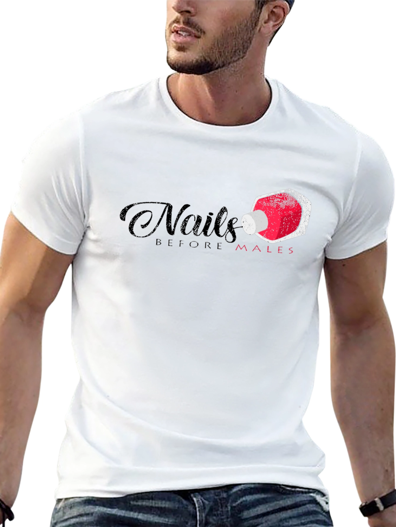 Black Nails Before Males Funny Graphic T-Shirt view 13