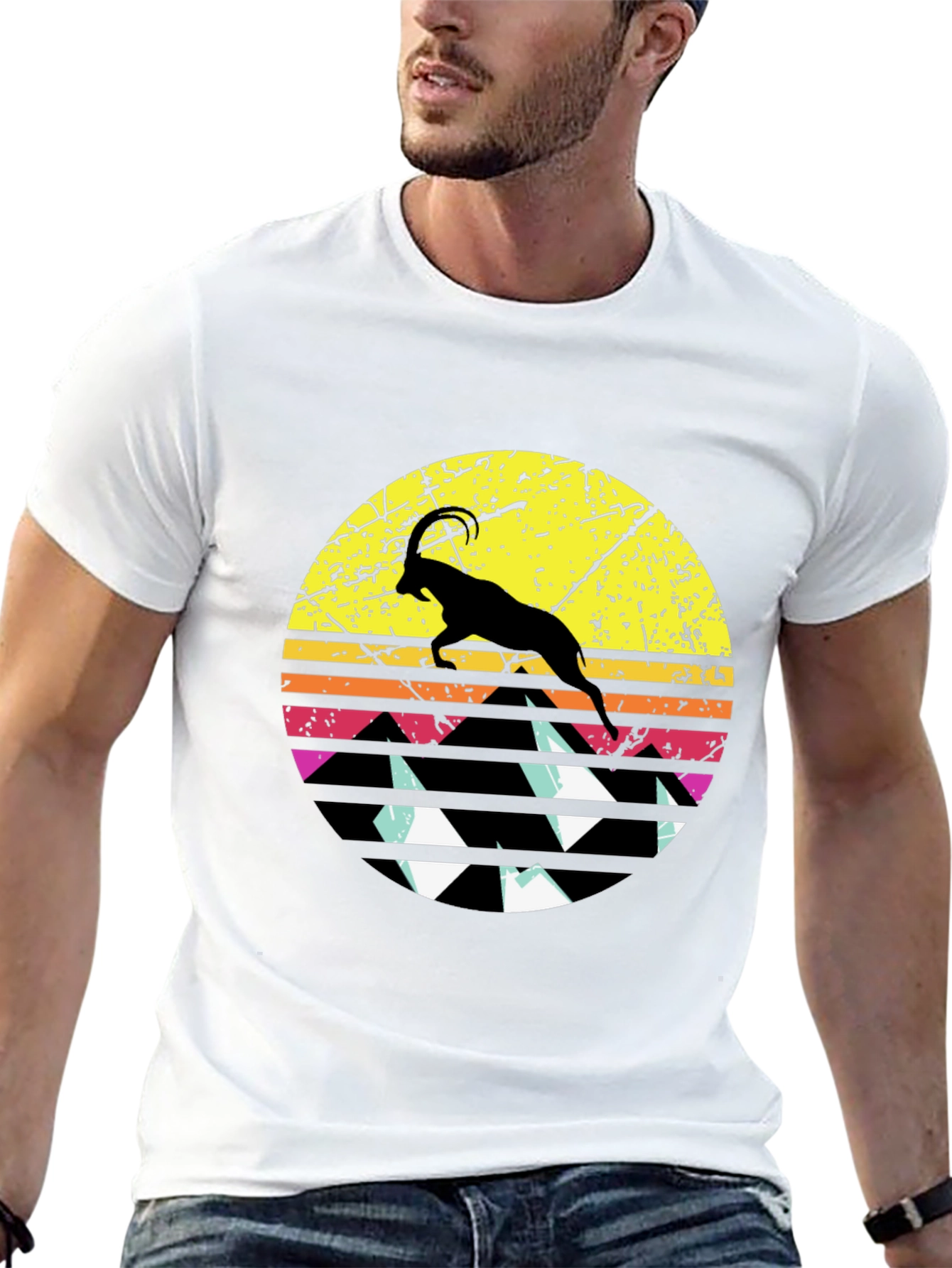Black Sunset Goat Graphic Tee - Black view 13