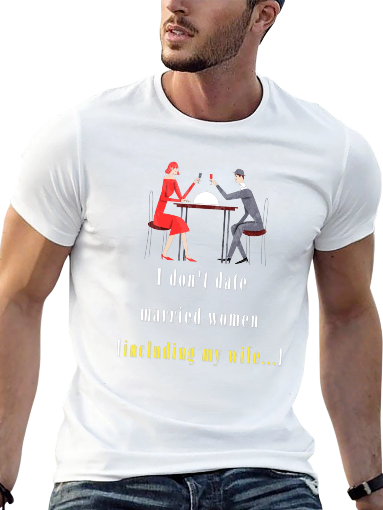 Black Humorous "I Don't Date Married Women" Graphic Tee view 13