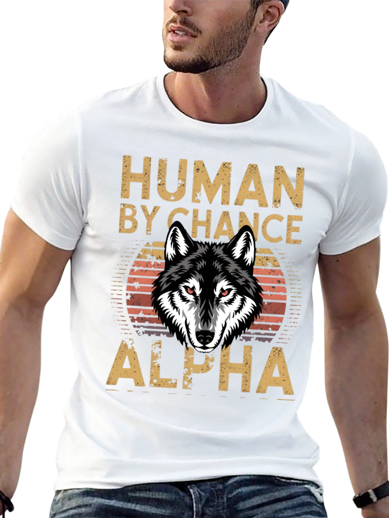 Black Human By Chance Alpha Wolf Graphic T-Shirt view 13