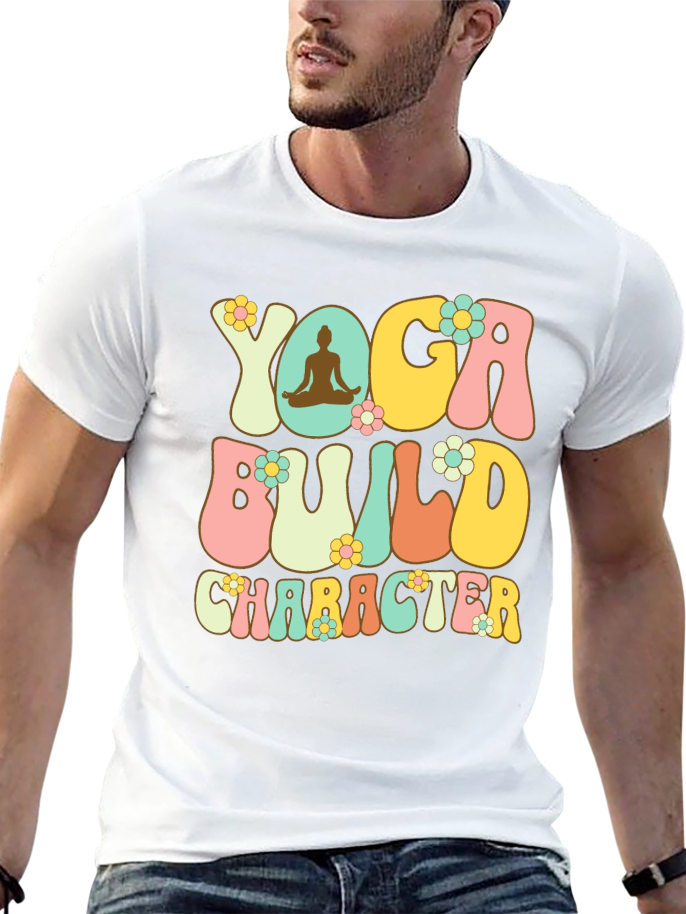 Black Yoga Build Character Graphic Tee view 13