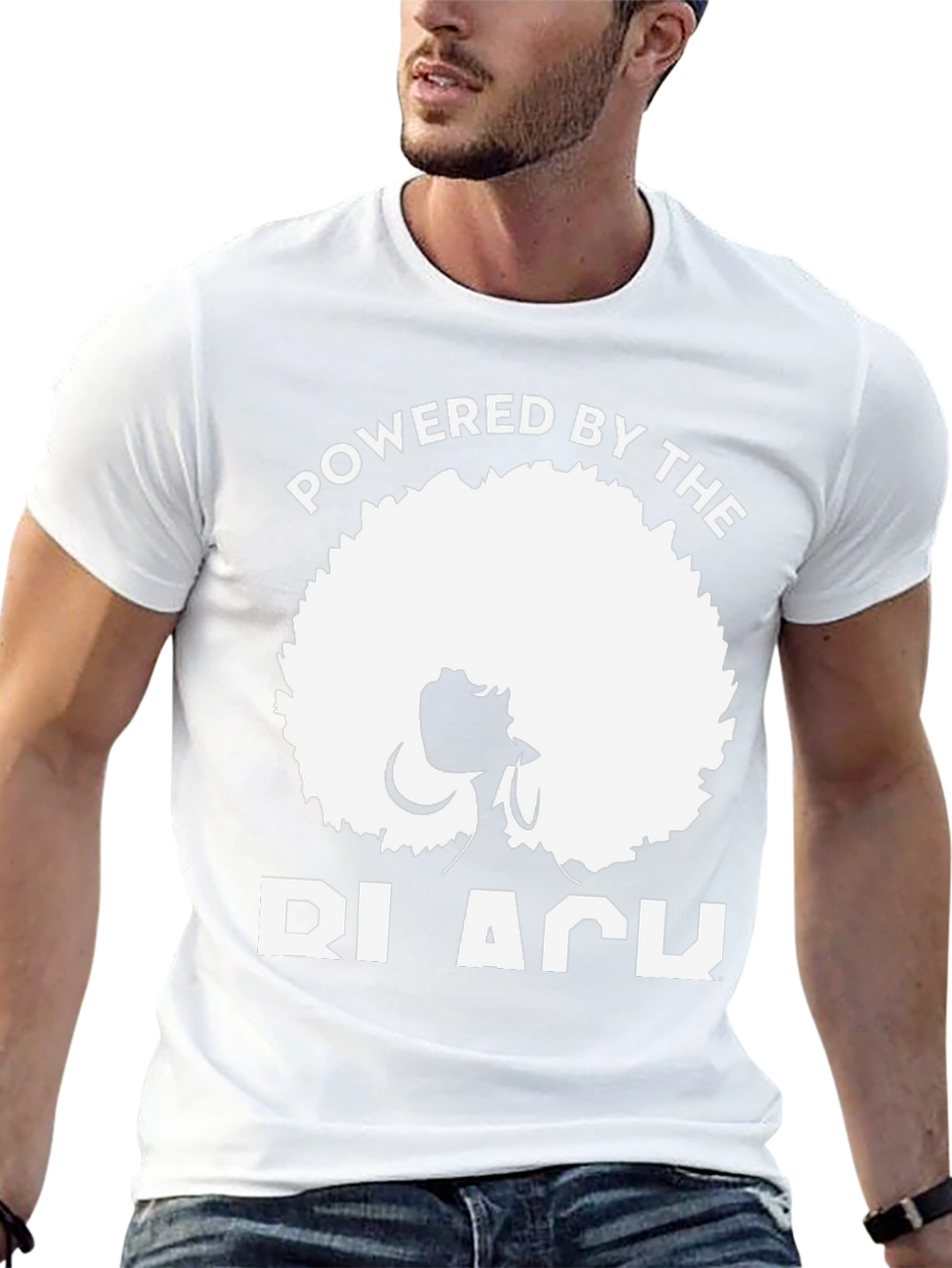 Black Powered By The Black T-Shirt - Afro Style view 13