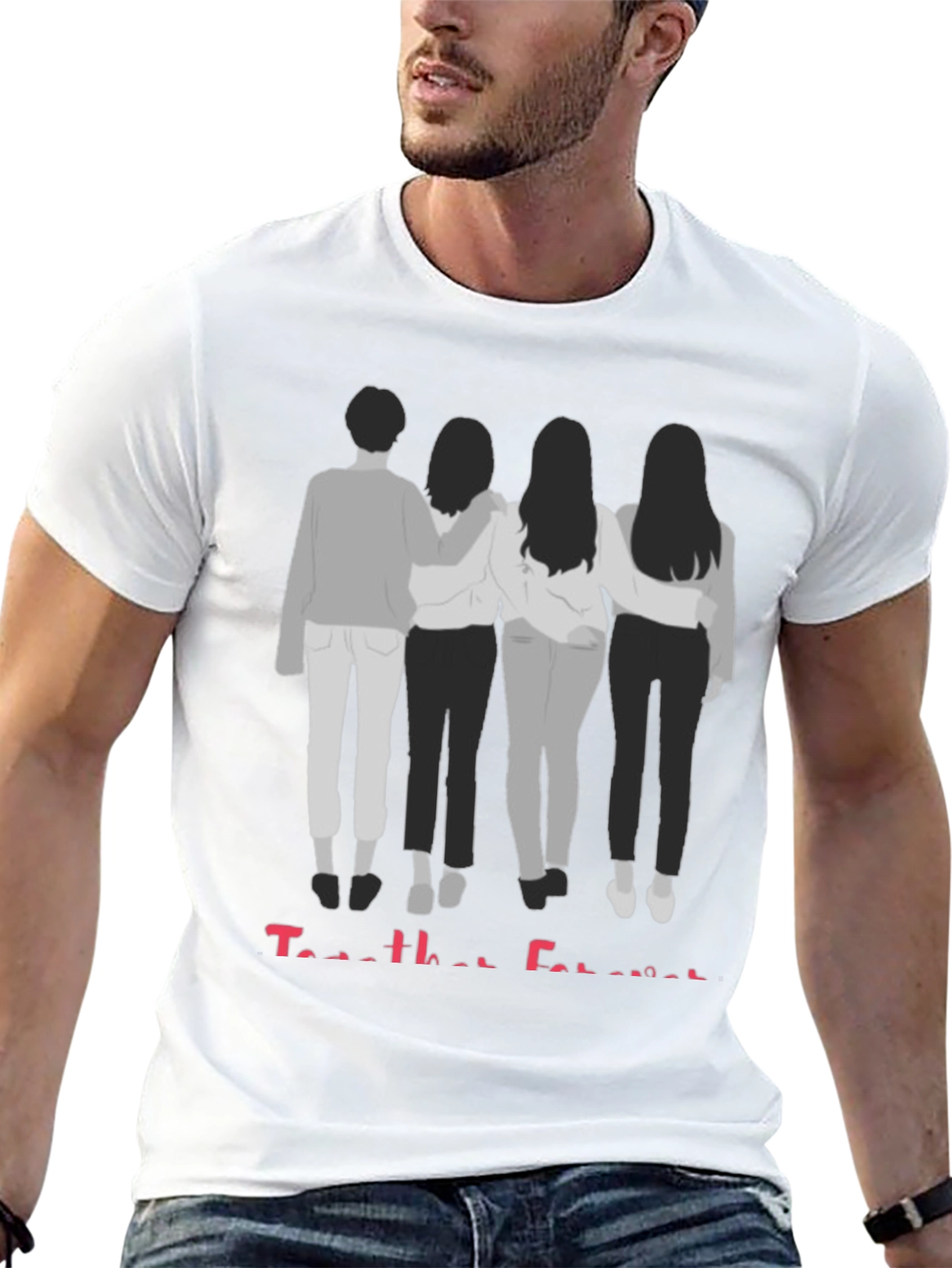 Black Together Forever Best Friends Graphic Tee view 13