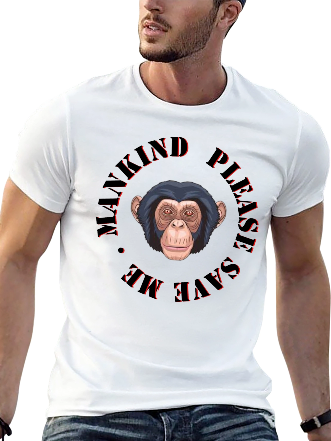 Black Save the Apes Graphic T-Shirt view 13