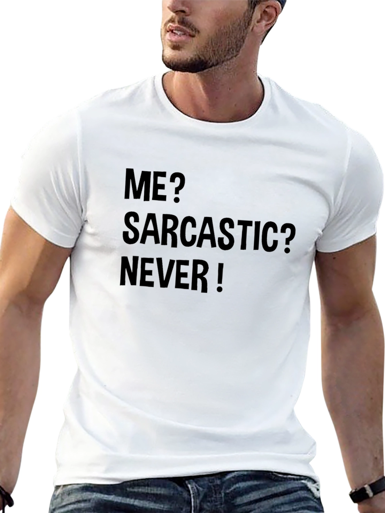 Black Sarcastic? Never! Black Graphic Tee view 13