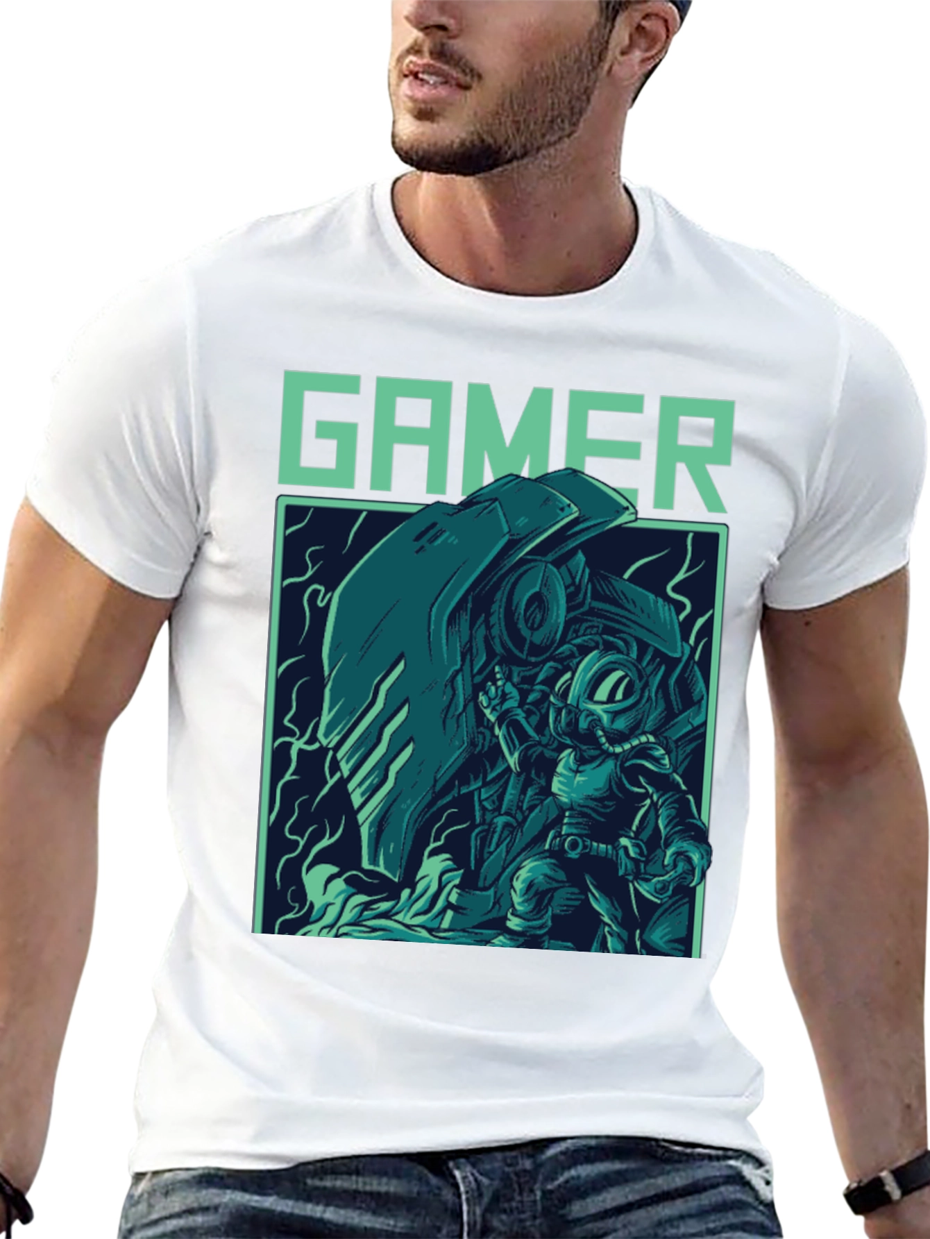 Black Gamer Graphic T-Shirt - Cool Retro Style view 13