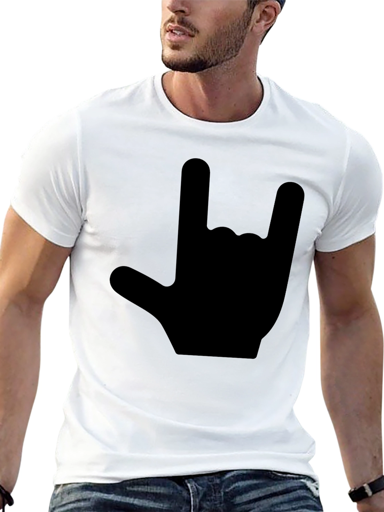 Black Rock On! Classic Black Graphic T-Shirt view 13