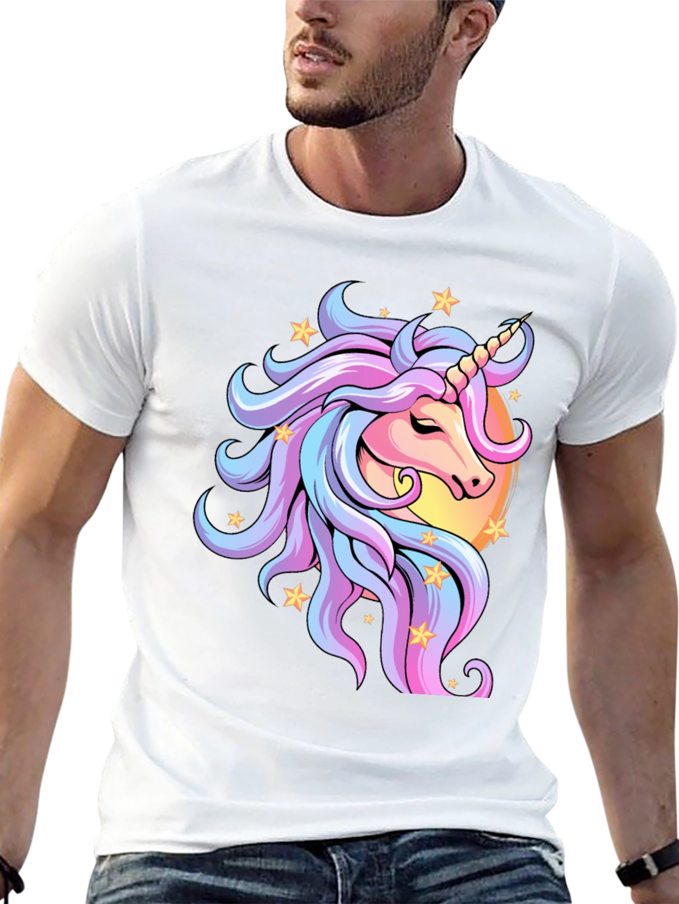 Black Unicorn Graphic Tee - Magical Pastel Design view 13