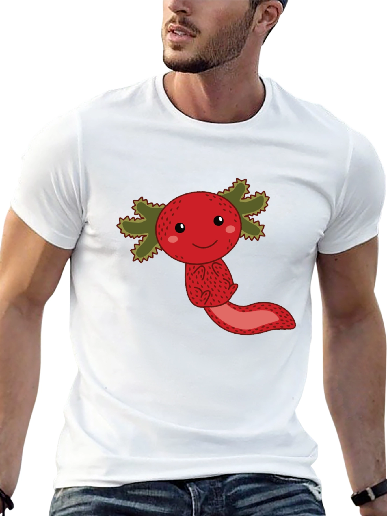Black Strawberry Axolotl Graphic Tee - Unisex view 13