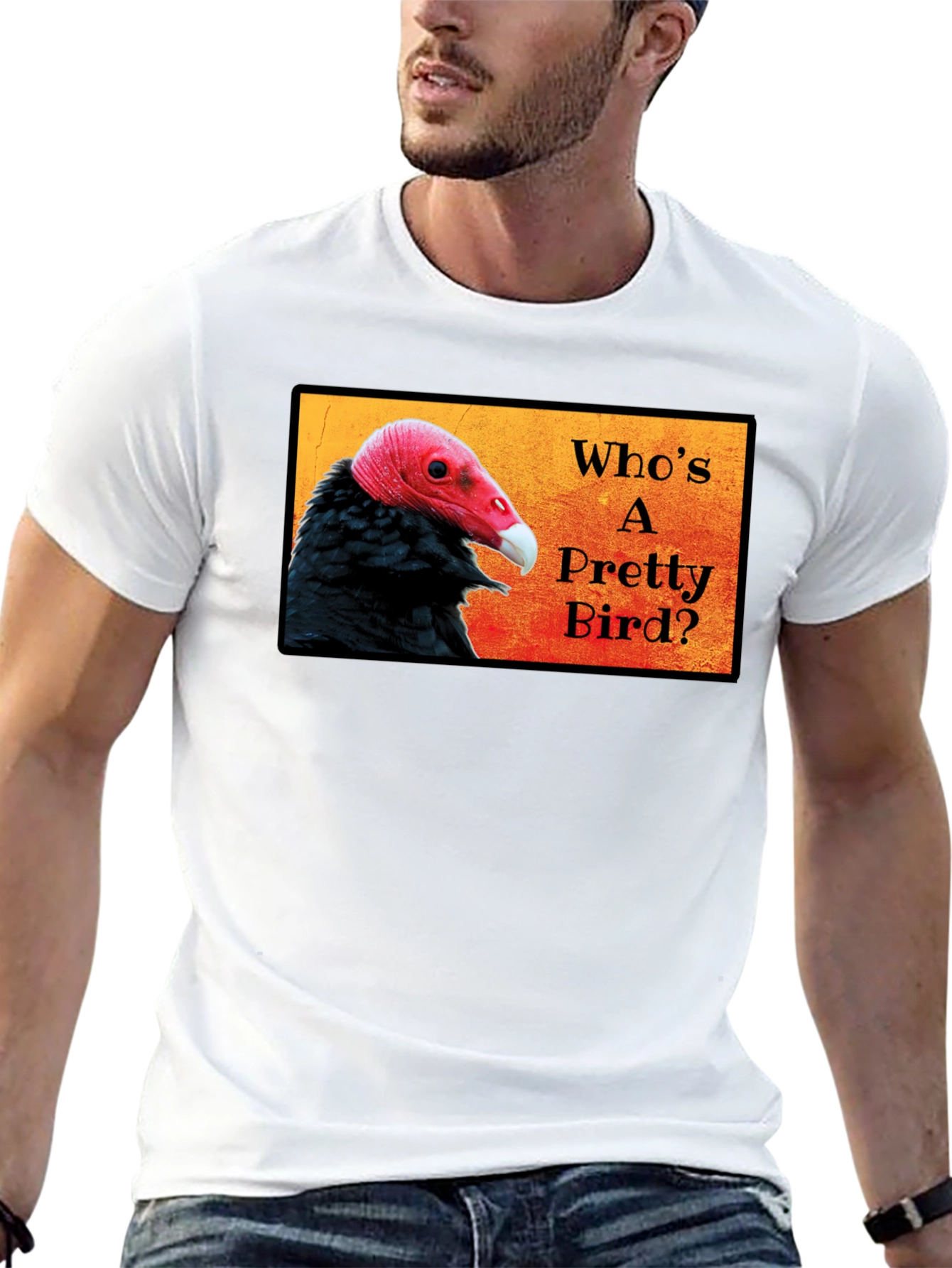 Black Who's a Pretty Bird? Vulture Graphic T-Shirt view 13