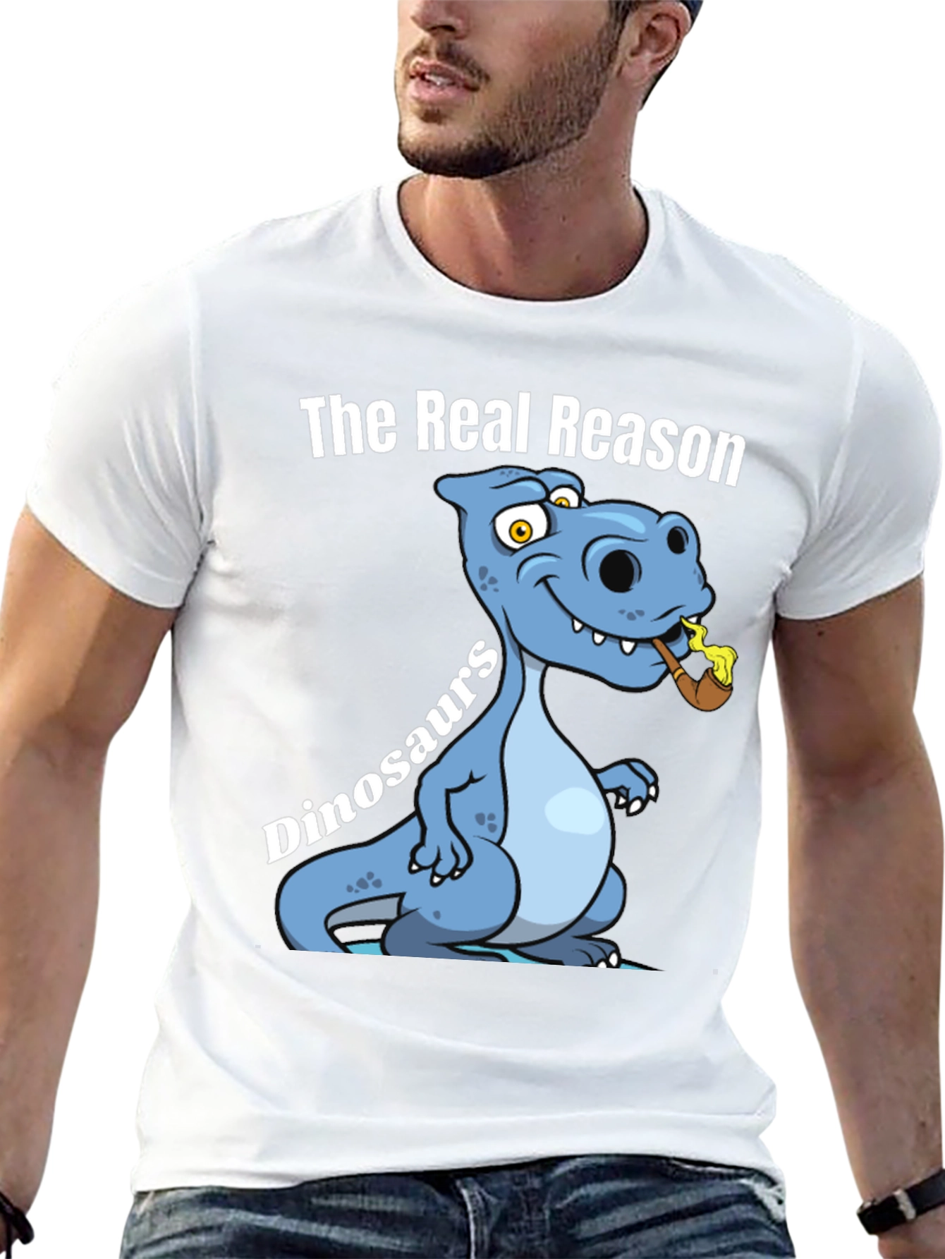 Black Funny Dinosaur T-Shirt - The Real Reason view 13