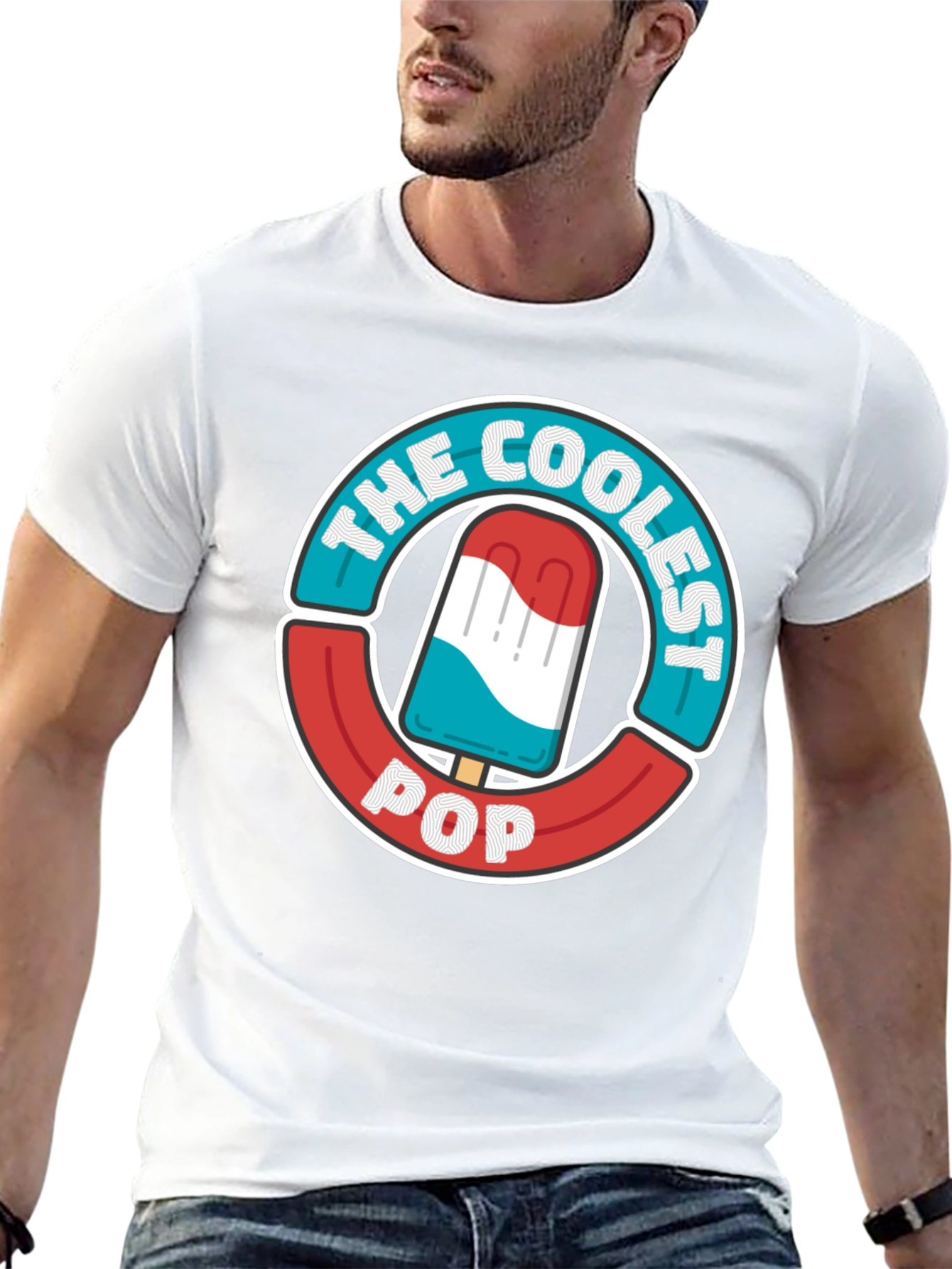Black The Coolest Pop T-Shirt - Patriotic Popsicle Design view 13