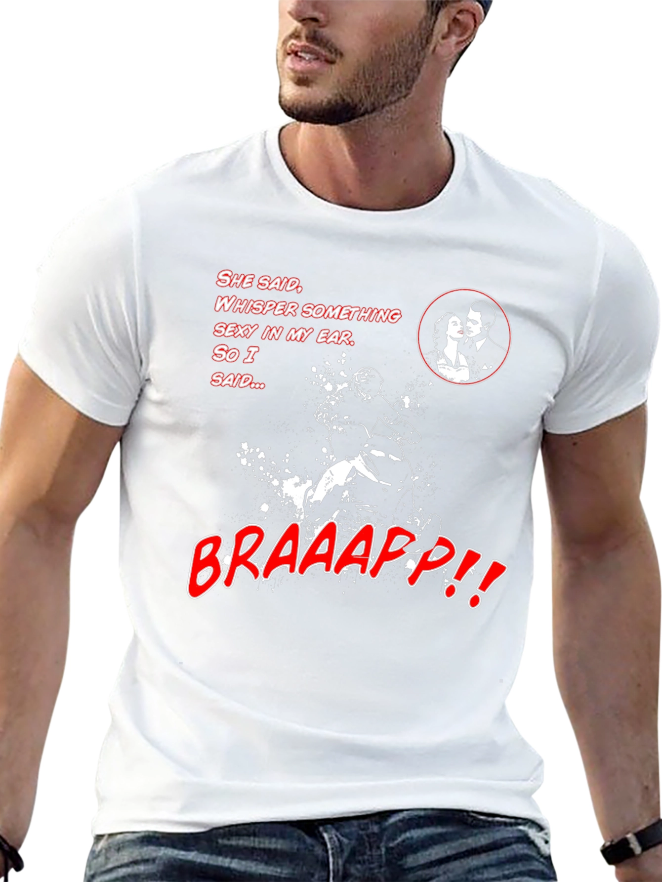 Black Funny Motorcycle T-Shirt - "Braaap" Humor Tee view 13
